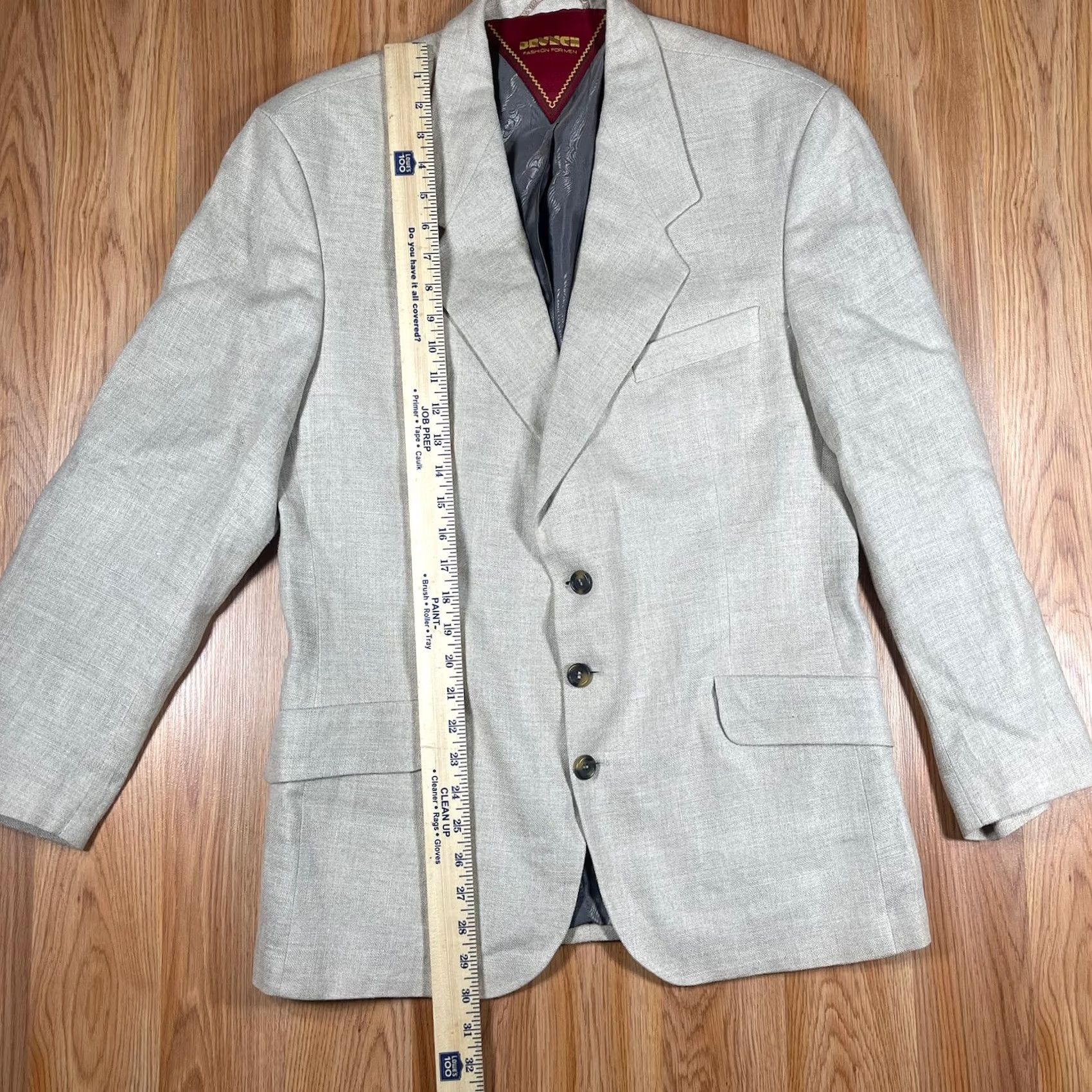 Vintage Brunch Sport Coat 100% Linen Blazer 3 Button Jacket Mens 41 Beige Linen Blazer Shirt Jacket Men 41 Mens Size 42R - 3 Thumbnail