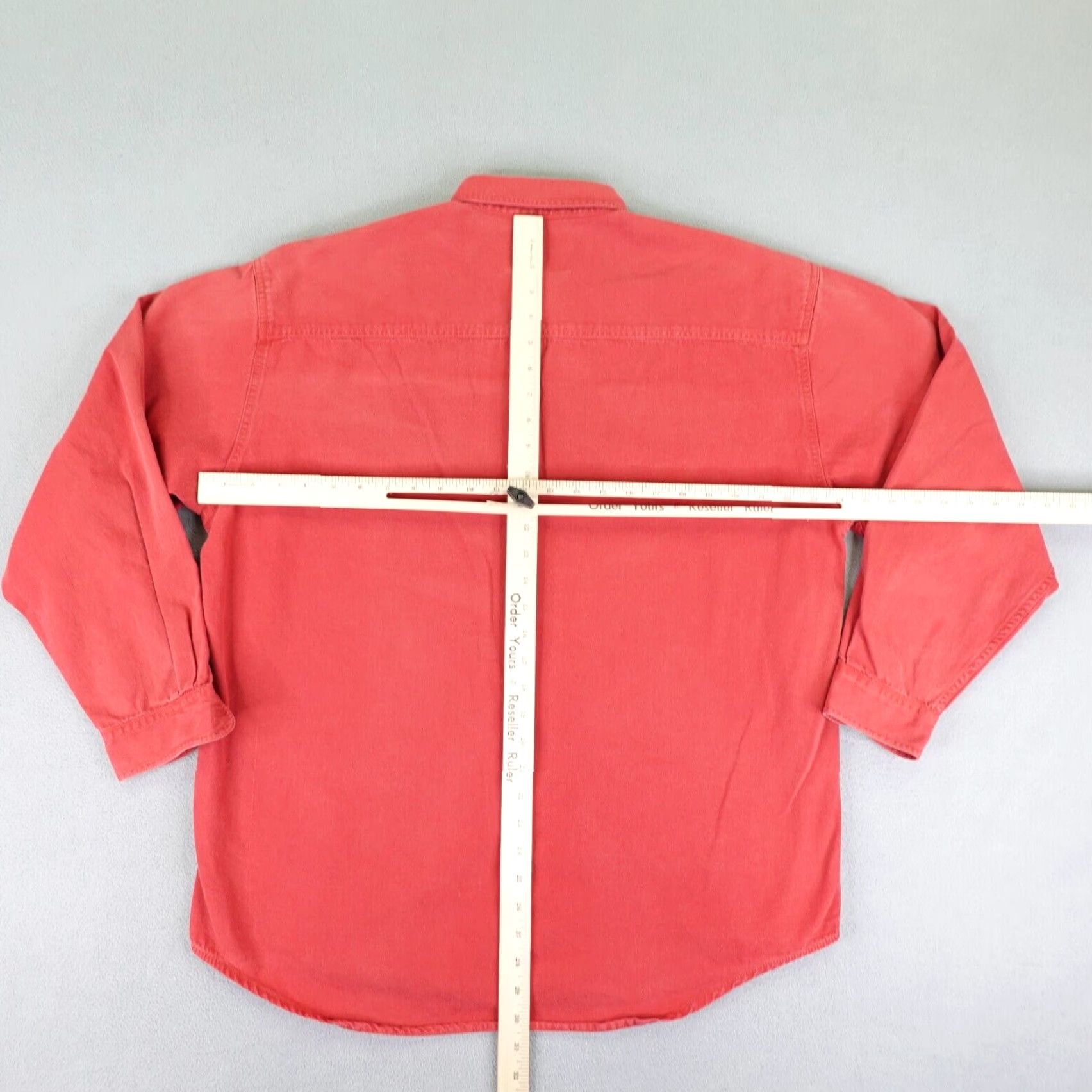 Levi's VINTAGE Levi's Shirt Mens Large Red Twill Button Up Flap Pockets Silver Medal 90s Button-Down Collar-Down 90s Outdoor Mens Size US L / EU 52-54 / 3 - 7 Thumbnail