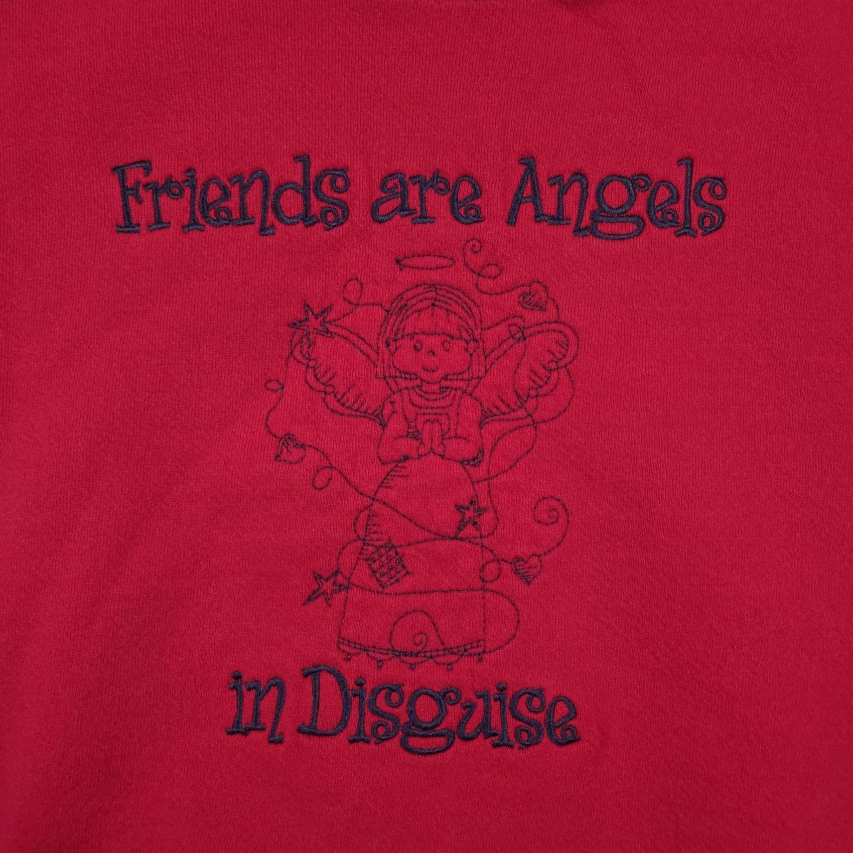 Lee Lee Sweatshirt Mens XL Red Friends Angels In Disguise Graphic Fleece Pullover Size US XL / EU 56 / 4 - 4 Thumbnail