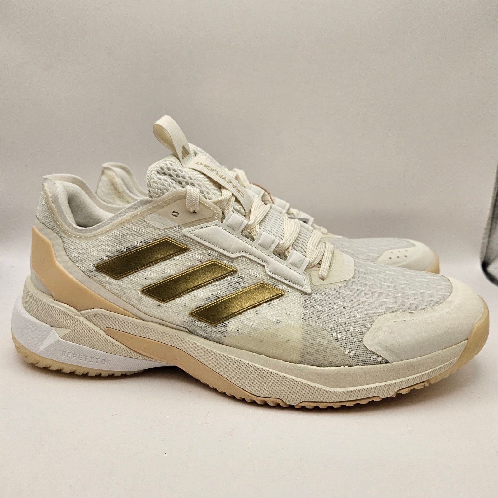 Adidas ADIDAS WOMEN'S 9 ADIZERO UBERSONIC 5 TENNIS SHOES WHITE GOLD Size US 9 / IT 39 - 4 Thumbnail