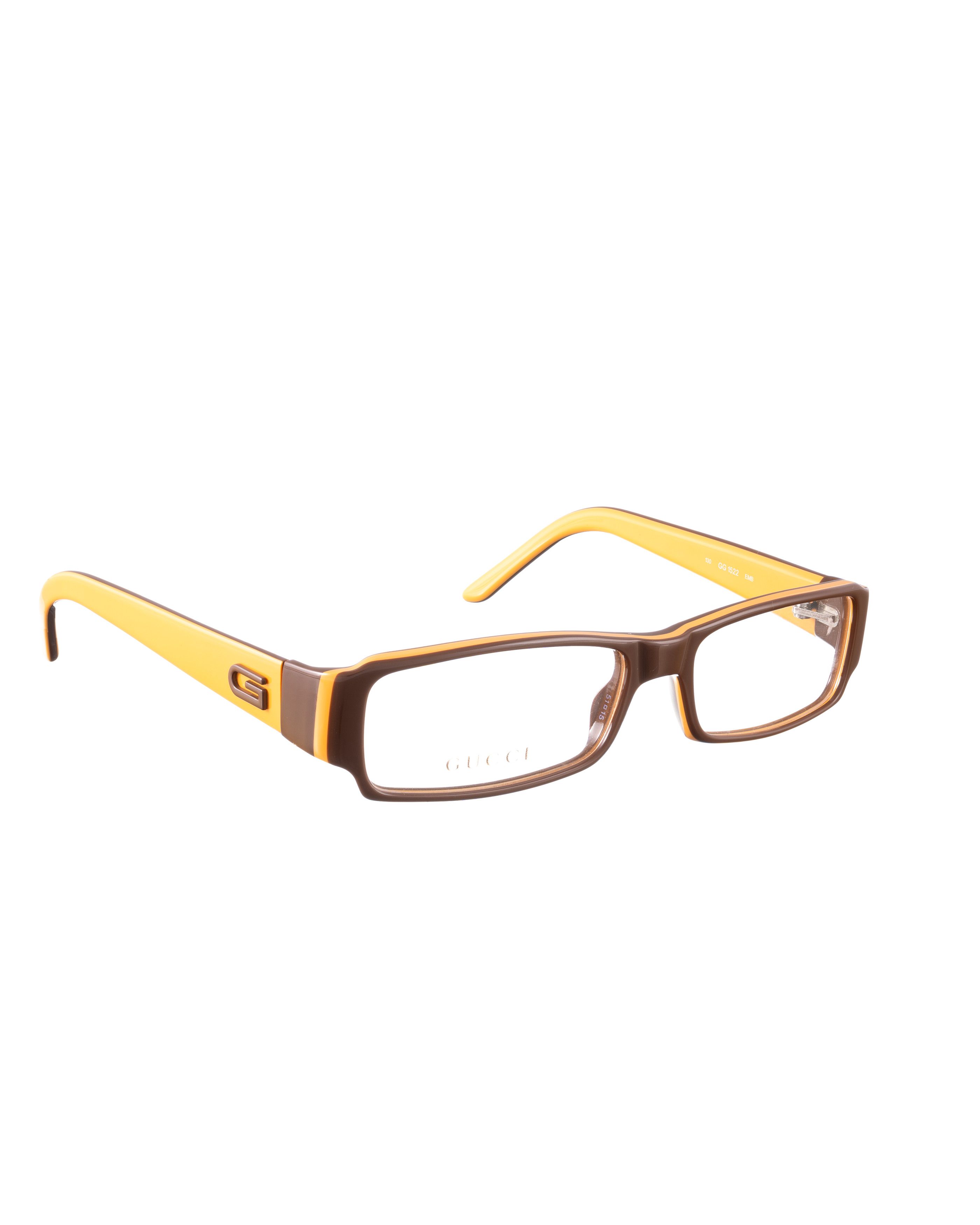 Gucci Gucci 00s Orange and Brown Plastic Glasses Size ONE SIZE - 2 Thumbnail