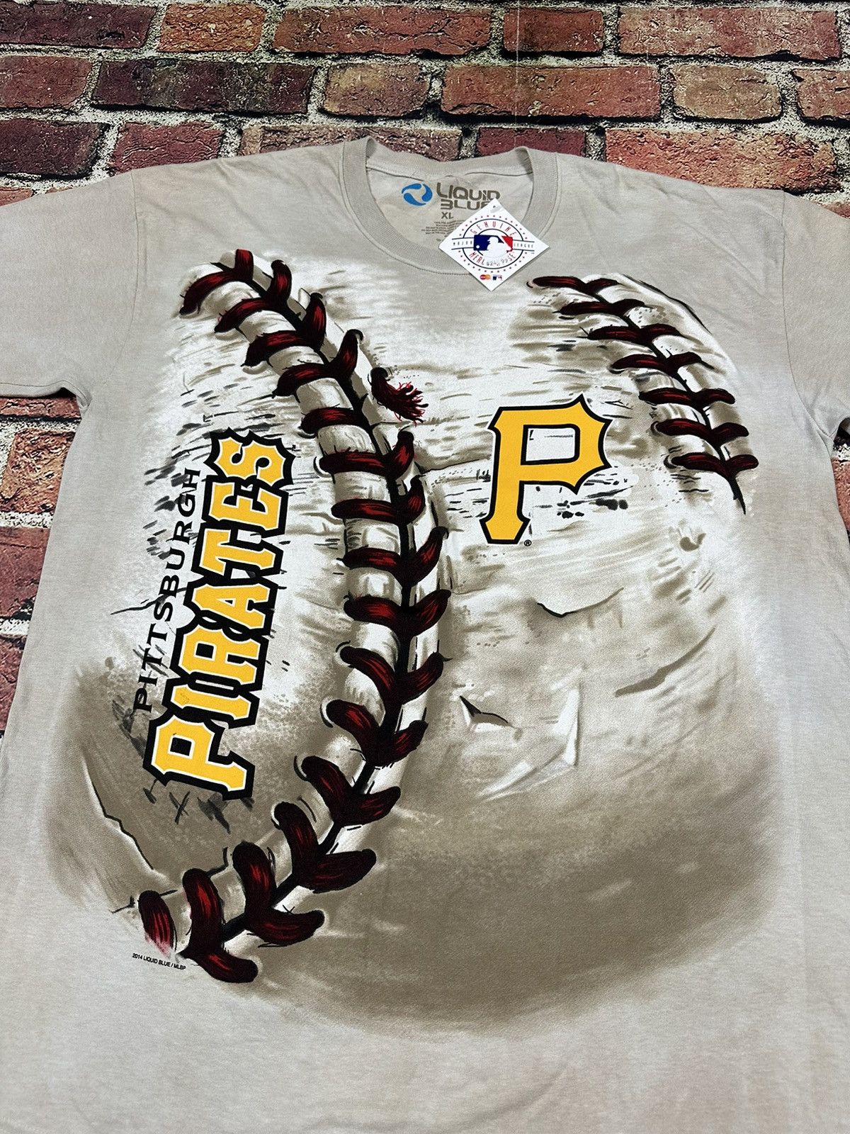 MLB Liquid Blue Pittsburgh Pirates Baseball Tie Dye T-Shirt 2014 Size US XL / EU 56 / 4 - 2 Thumbnail