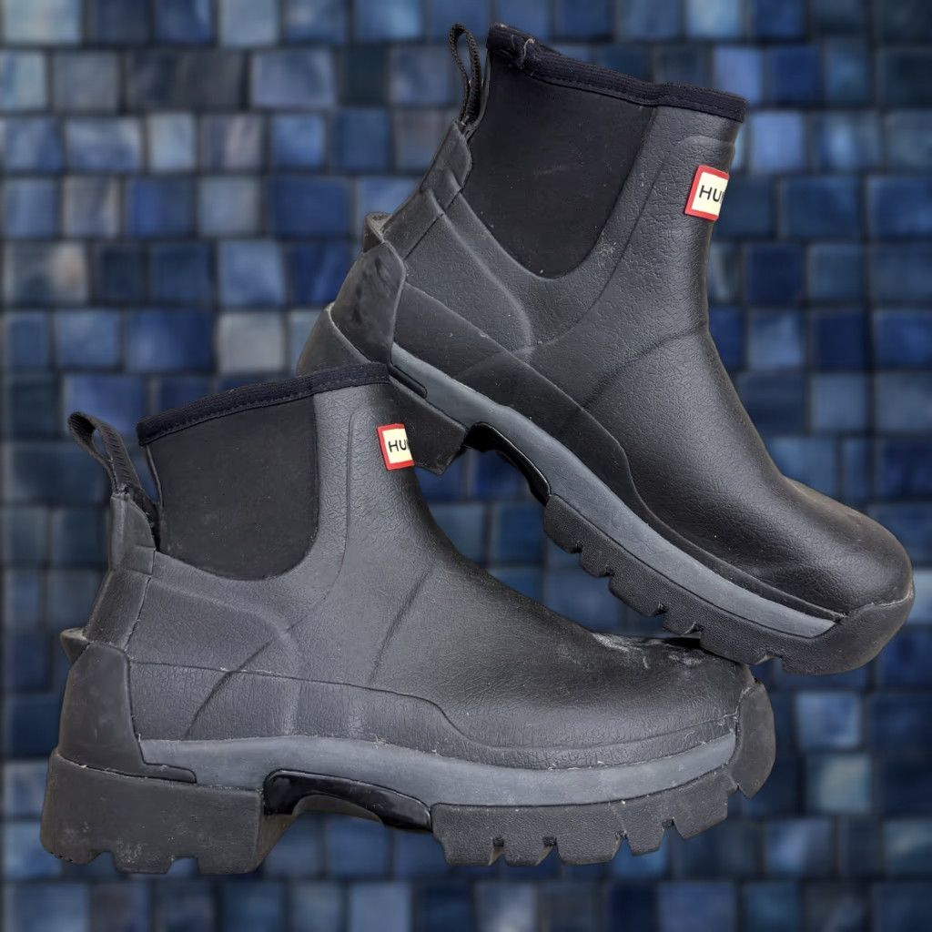 Hunter Hunter Original Field Balmoral Chelsea Rain Boot Womens Size 8 Black RIP TEAR Waterproof Rubber Outdoor Fall Winter Spring Chelsea Boot (Pre-owned) Size US 6 / IT 36 - 1 Thumbnail