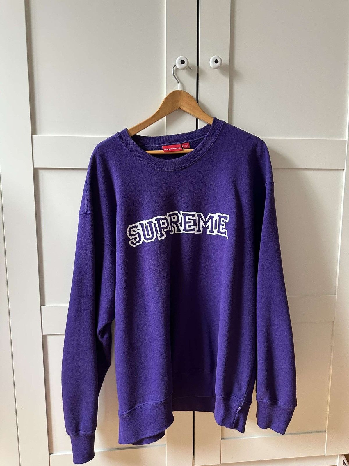 Supreme Purple Supreme Crewneck Size US XL / EU 56 / 4 - 1 Thumbnail