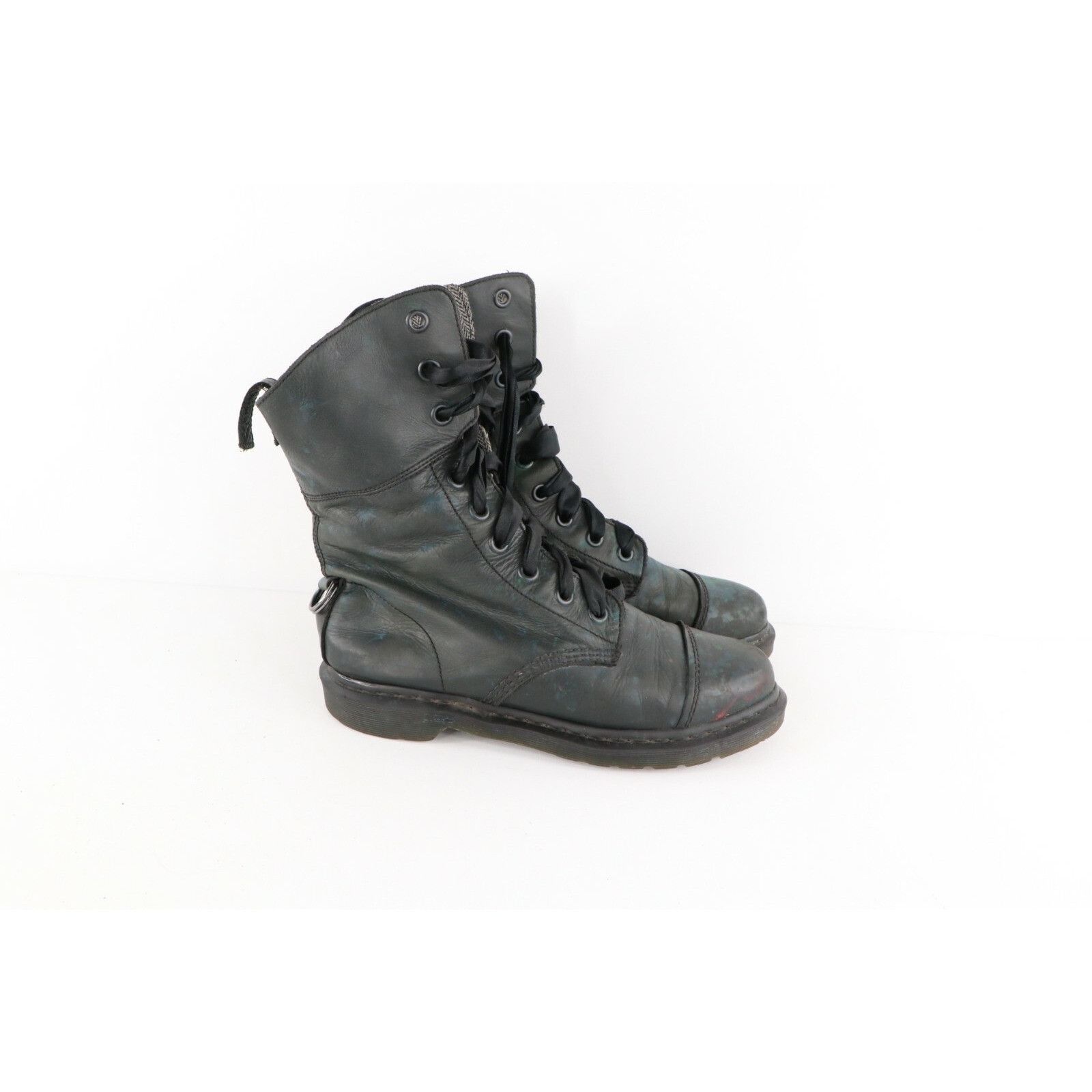 Dr. Martens Dr Martens Aimilita Paint Splatter Herringbone Leather Boots Size US 11 / IT 41 - 4 Thumbnail