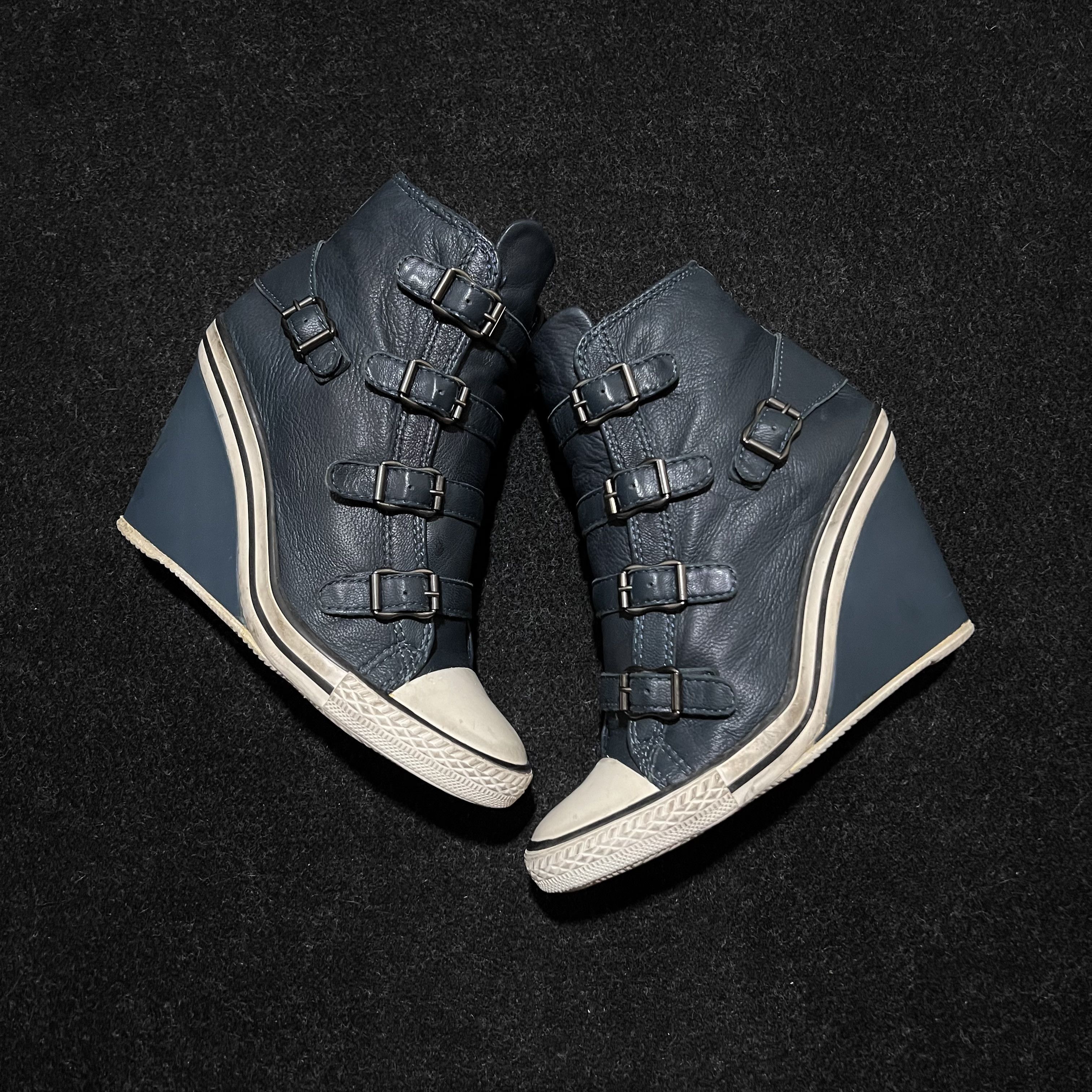 ASH Limited Thelma Buckled Leather Wedge Marant Bekett Style