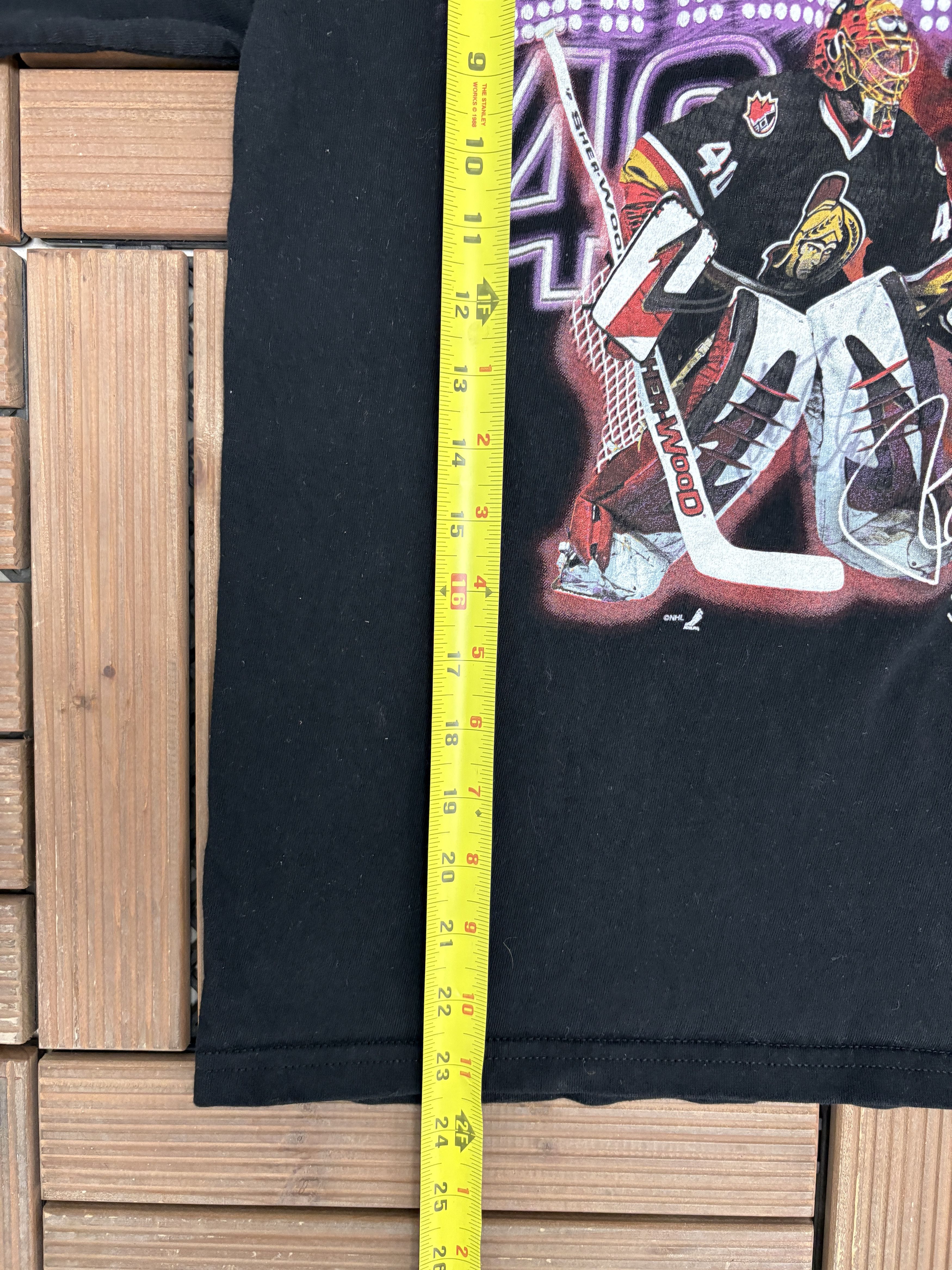 Vintage Ottawa Senators Patrick Lalime Vintage Black T-Shirt Tee Size US S / EU 44-46 / 1 - 6 Thumbnail