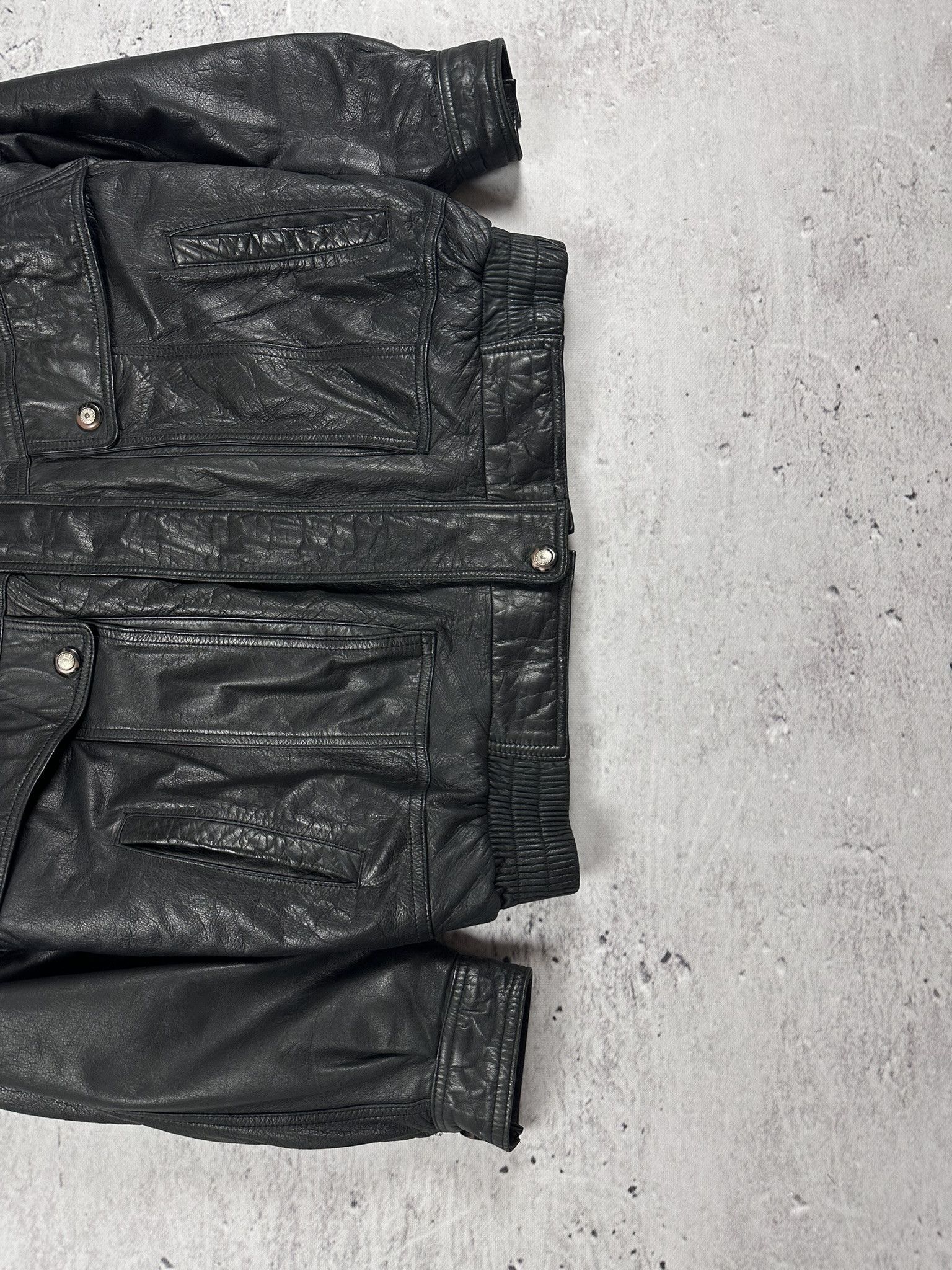 Vintage Vintage avant garde opium leather pilot jacket Size US L / EU 52-54 / 3 - 3 Thumbnail