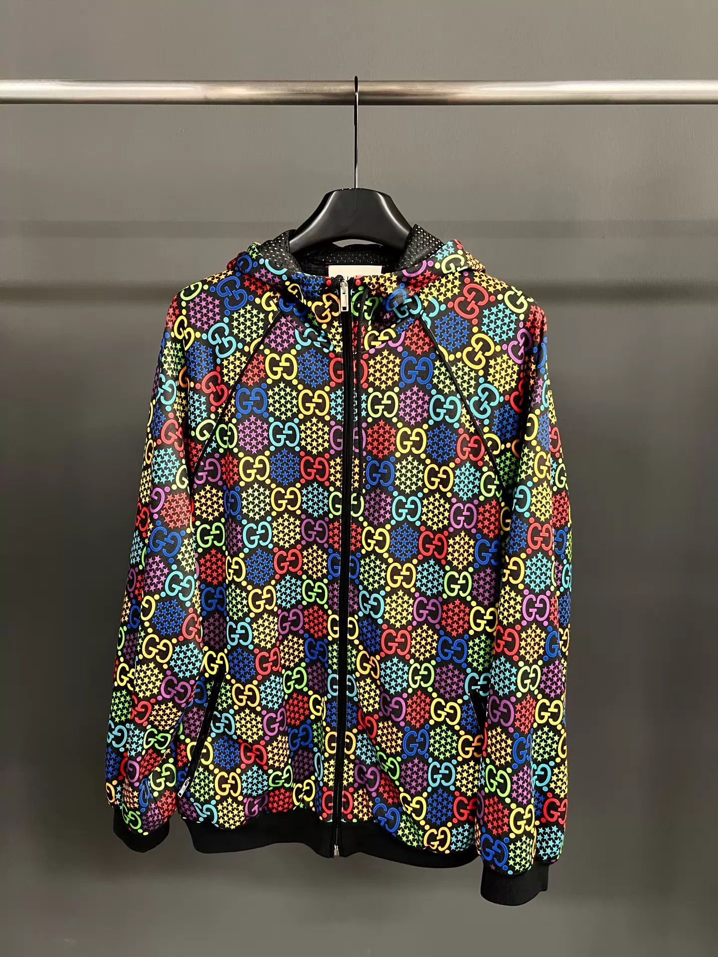 Gucci Multi-Colored Patterned Zip-Up Hoodie Size US M / EU 48-50 / 2 - 1 Thumbnail