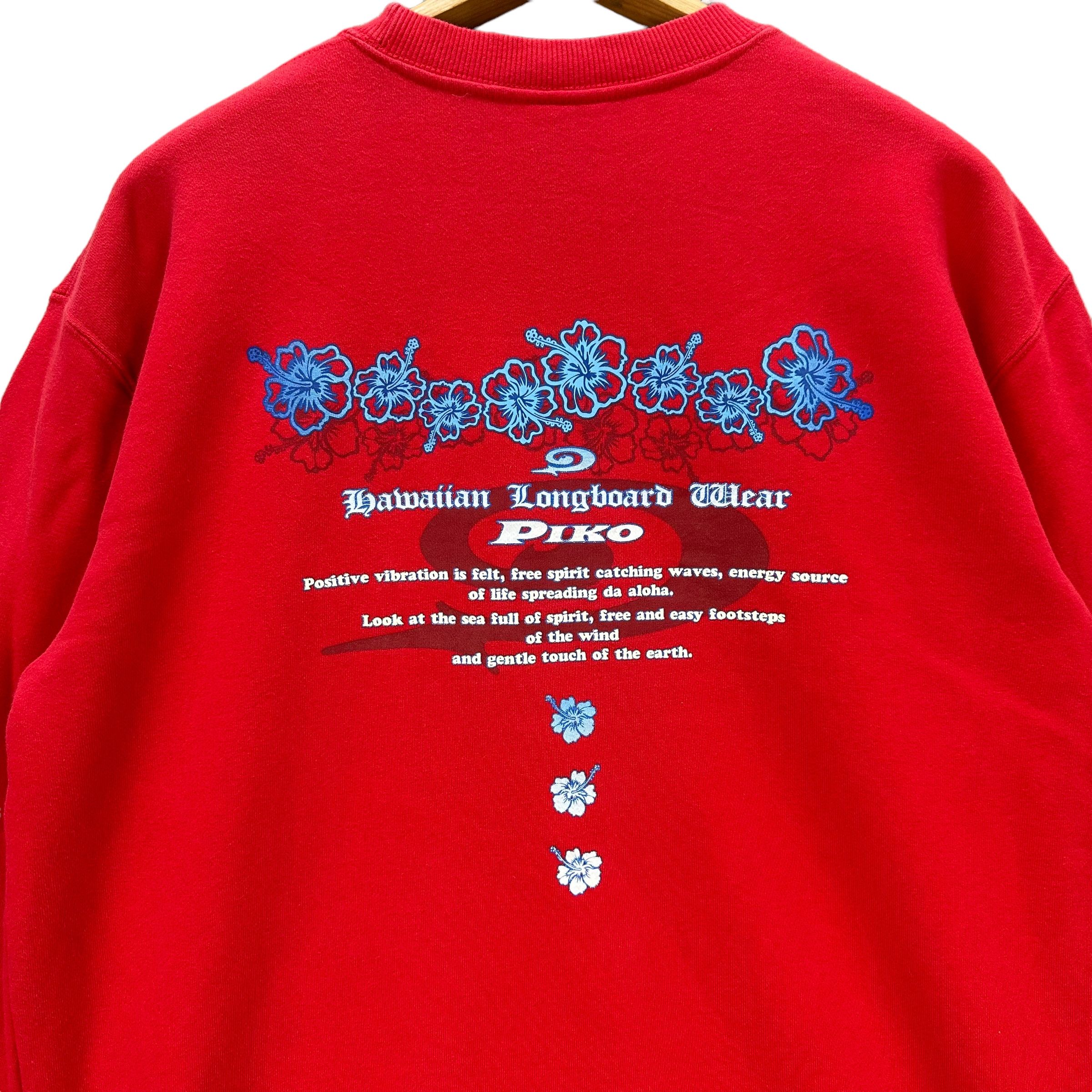 Japanese Brand PIKO HAWAIIAN LONGBOARD WEAR BIG LOGO SWEATSHIRTS #8572-015 Size US L / EU 52-54 / 3 - 2 Thumbnail