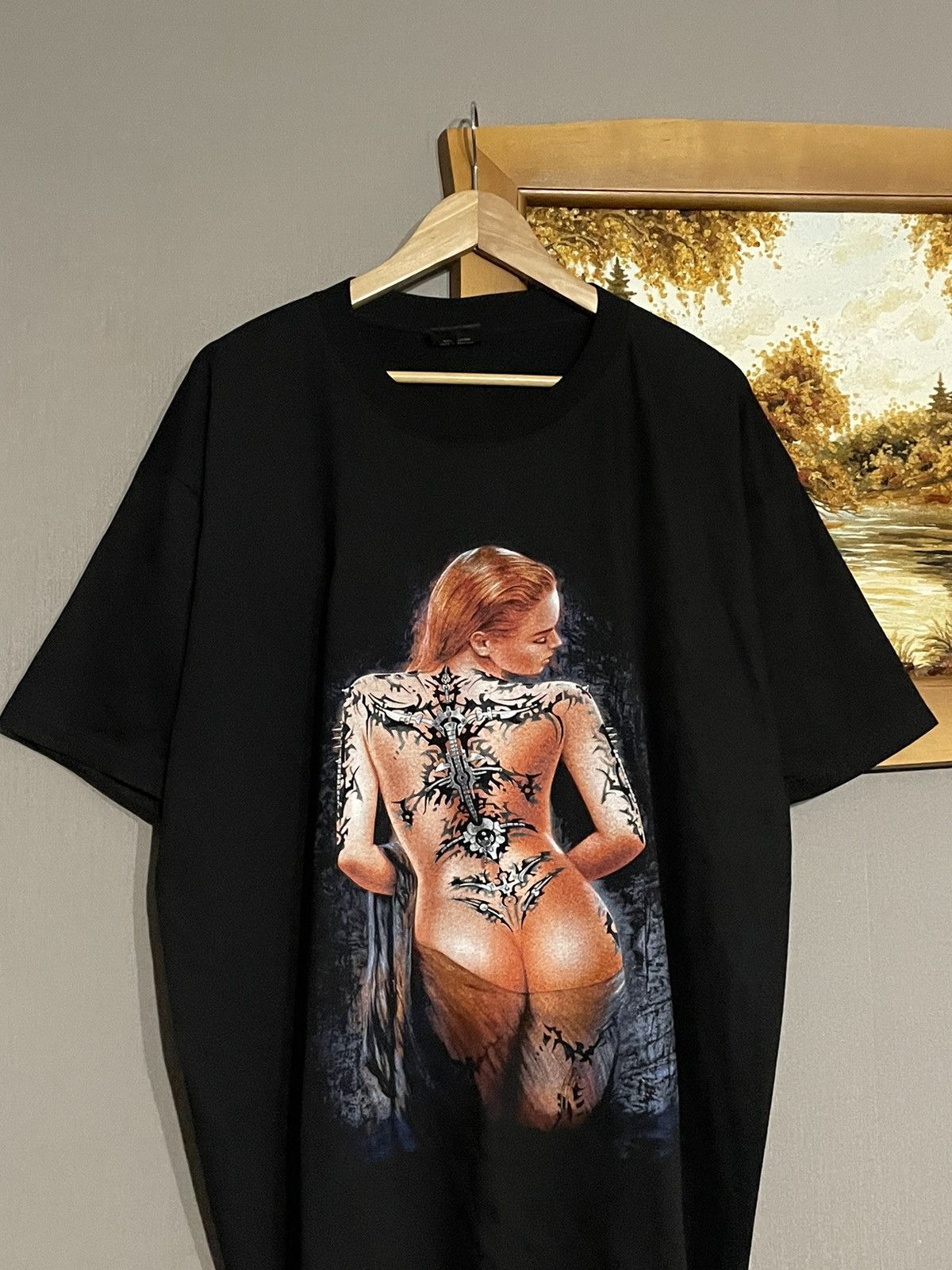 Vintage Pornstar Tribal All Over Print T-shirt Sexy Gothic Tattoo Size US XXL / EU 58 / 5 - 3 Thumbnail