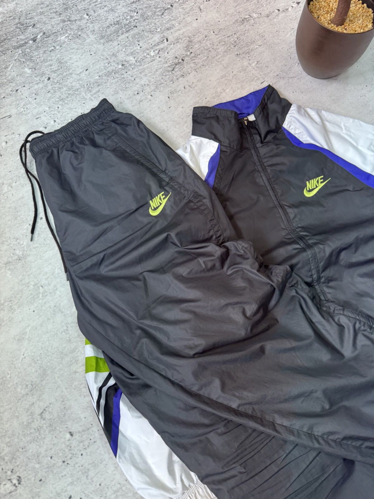 Nike × Vintage NIKE VINTAGE NYLON BASIC LOGO OVERSIZE BAGGY TRACK SUIT FIT Size US XL / EU 56 / 4 - 3 Thumbnail