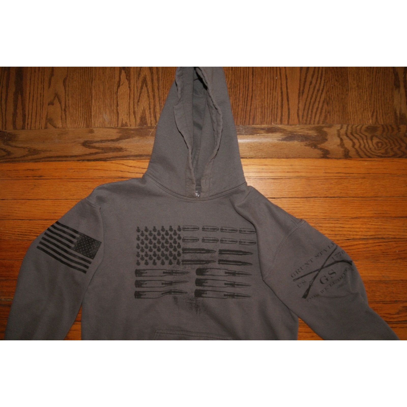 Grunt Style Grunt Style Hoodie Sweatshirt Mens M Gray Graphic Flag USA Size US M / EU 48-50 / 2 - 1 Thumbnail