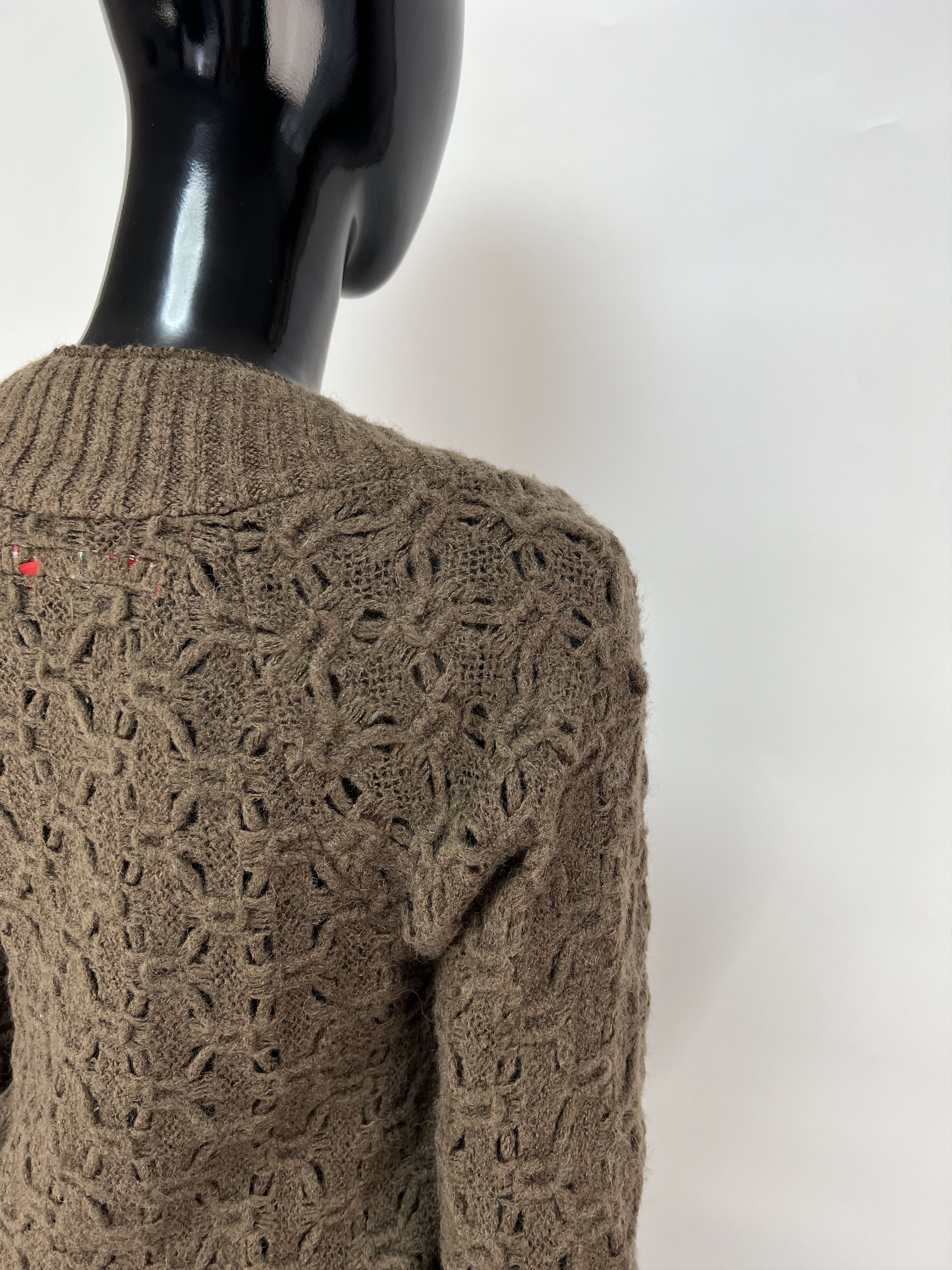 Miss Sixty Miss Sixty Vintage Womens Brown Knitted V-Neck Wool Sweater Size XS / US 0-2 / IT 36-38 - 13 Thumbnail
