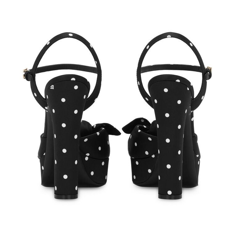 Dolce & Gabbana o1s22i1n1024 Keira Polka Dot Platform Sandals in Black Size US 8 / IT 38 - 3 Thumbnail