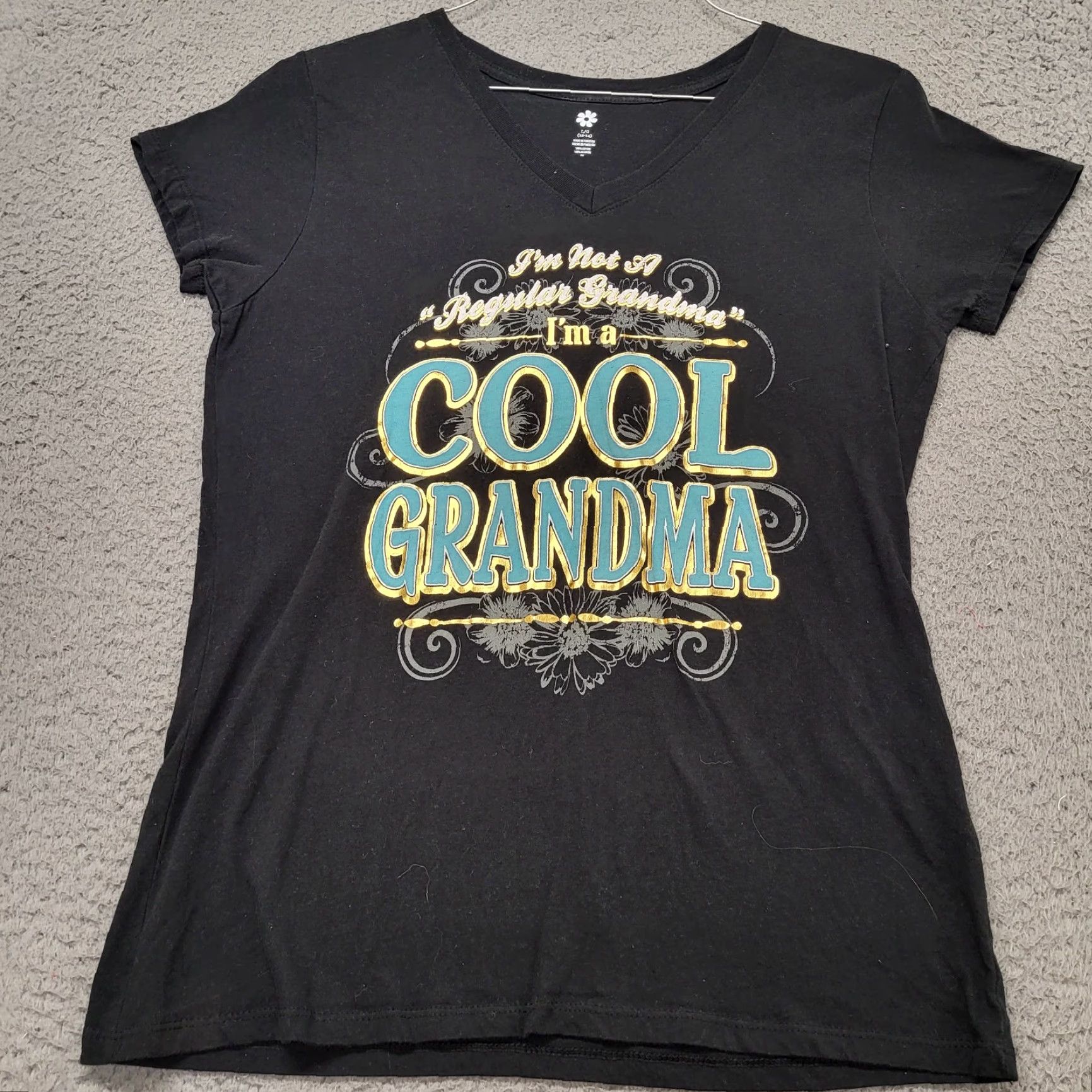 Walmart Walmart T-Shirt Womens 12/14 Regular Black Short Sleeve I Love Grandma I'm Not a Regular Grandma Cool Grandma Crew Neck Jersey 100% Cotton Size XL / US 12-14 / IT 48-50 - 6 Thumbnail