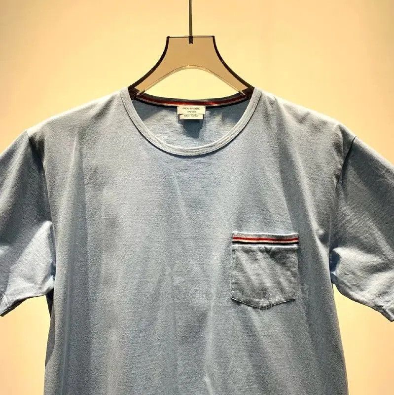 Thom Browne Thom Browne Blue Cotton Men's T-Shirt . Size US M / EU 48-50 / 2 - 3 Thumbnail