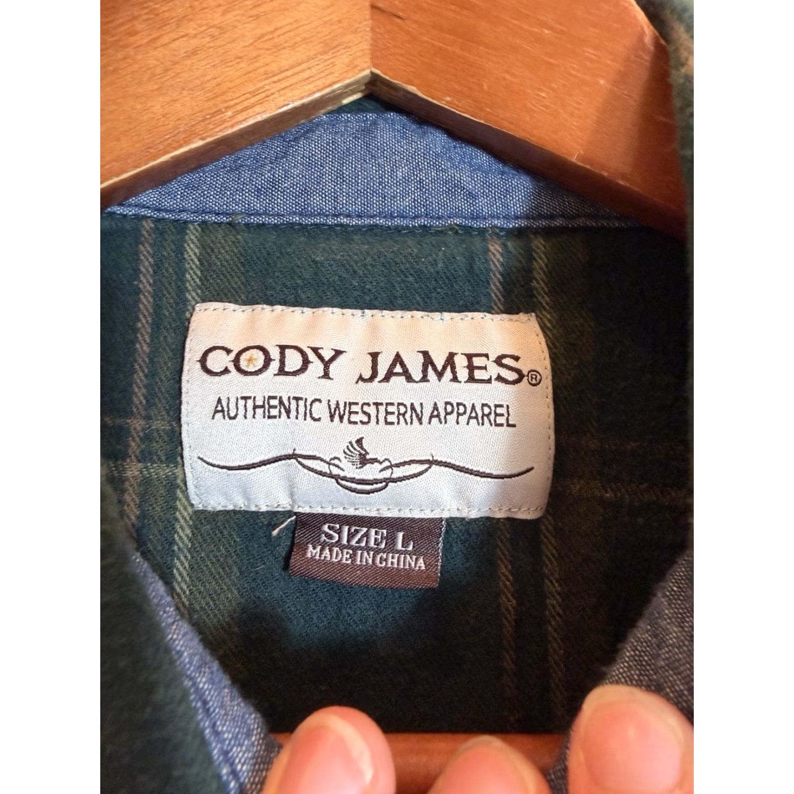 Cody James Cody James Men’s Large Long Sleeve Green Plaid Pearl Snap Flannel Shirt Size US L / EU 52-54 / 3 - 7 Thumbnail