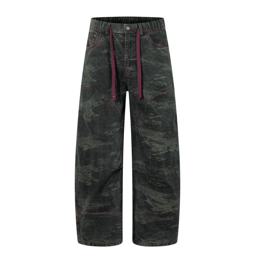 Vintage Men's high street tie-dye camouflage straight pants Size US 32 / EU 48 - 1 Thumbnail