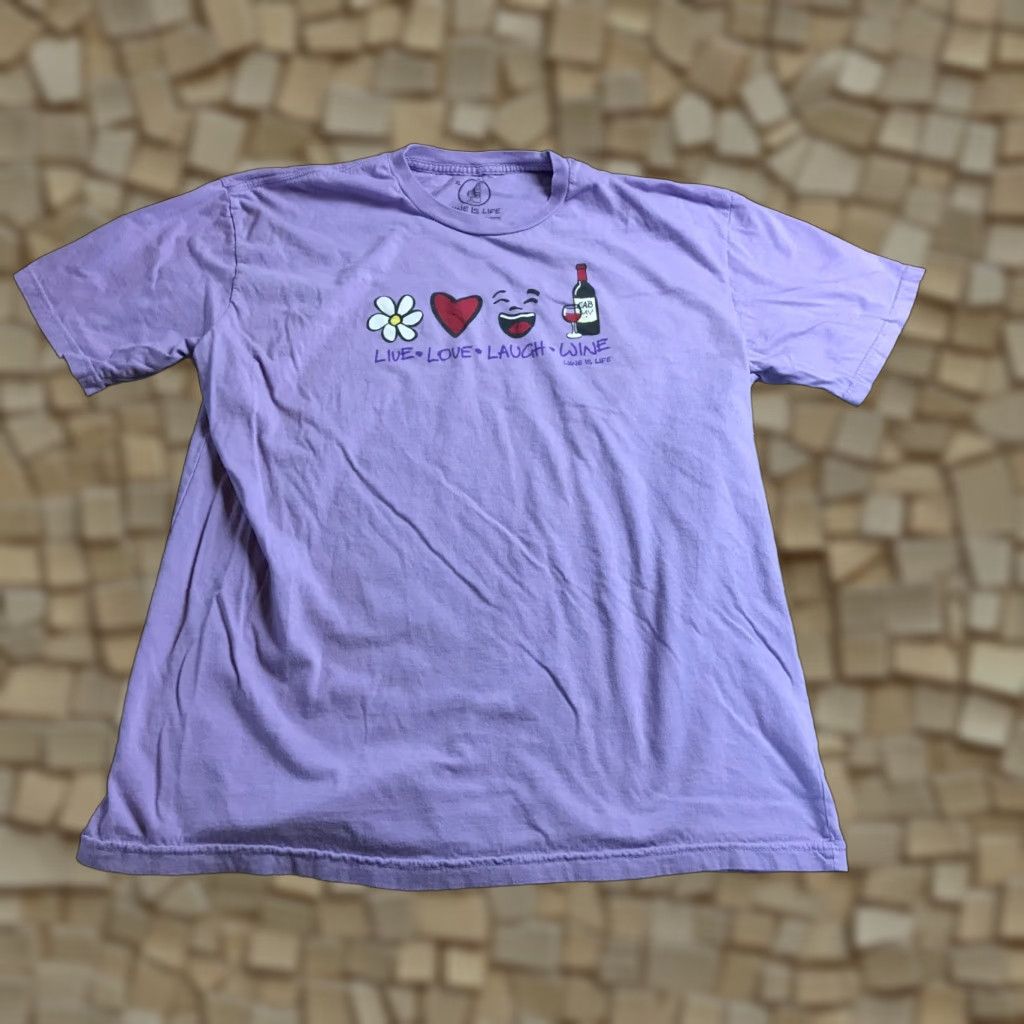 Alife Live Laugh, Love Shirt Women's XL Purple Wine is Life Size XL / US 12-14 / IT 48-50 - 1 Thumbnail
