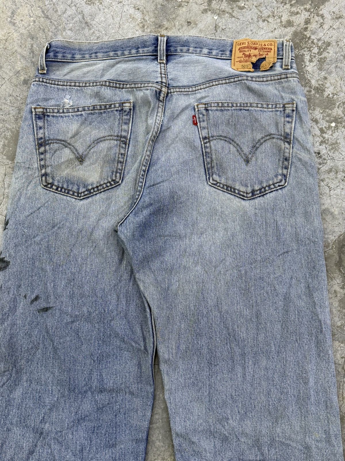Levi's × Levi's Vintage Clothing × Vintage Levis 505 Y2K Distressed Light Blue Washed Denim Pants W36 Size US 36 / EU 52 - 4 Thumbnail