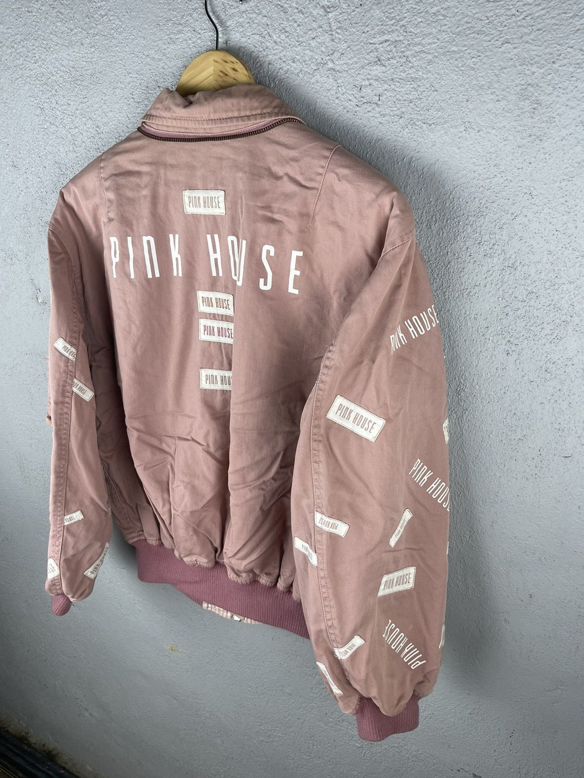 Karl Helmut Vintage 90s Karl Helmut X Pink House Letterman Bomber Jacket Size US M / EU 48-50 / 2 - 4 Thumbnail