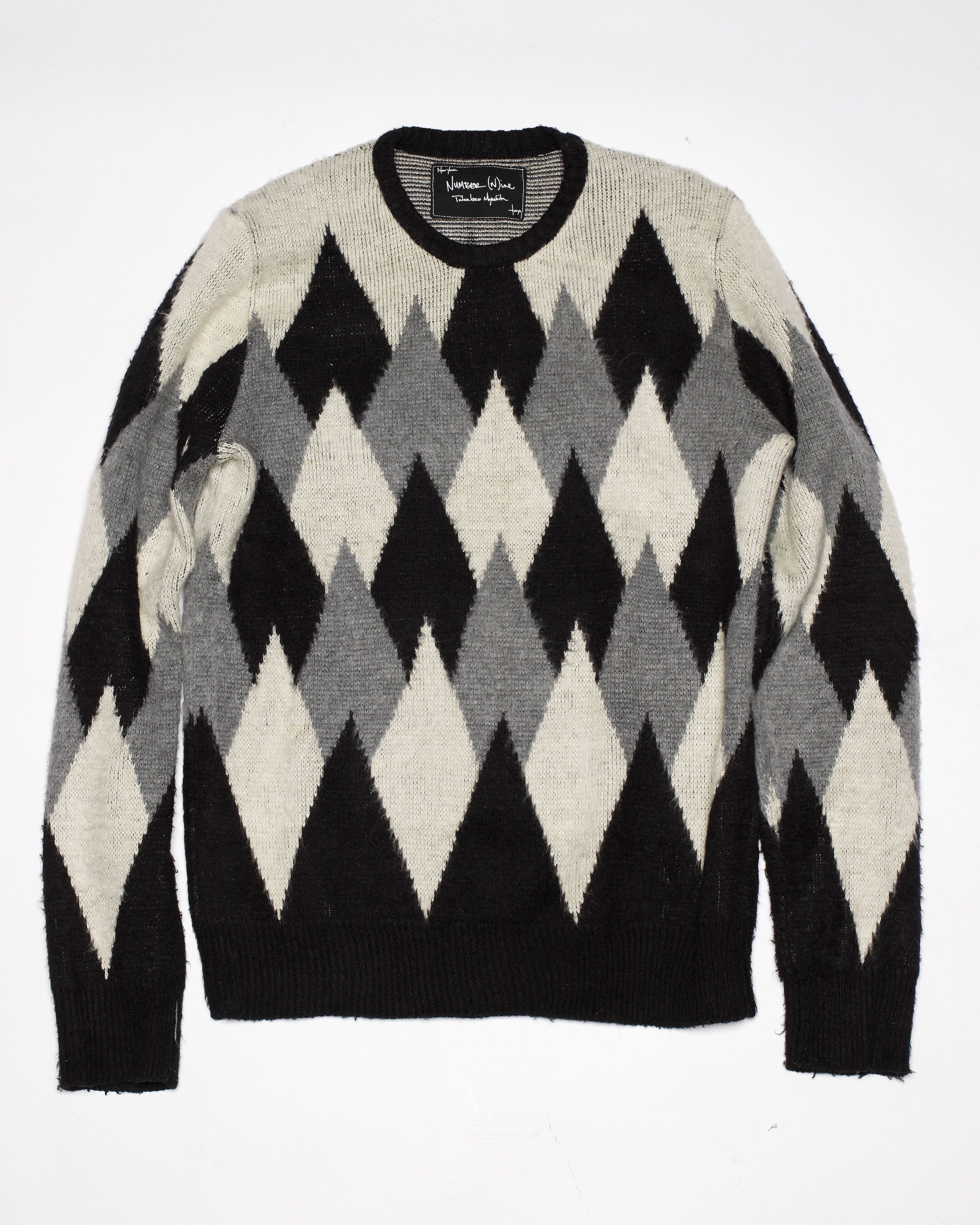 Number (N)ine AW 2006 'Noir' Argyle Mohair Sweater