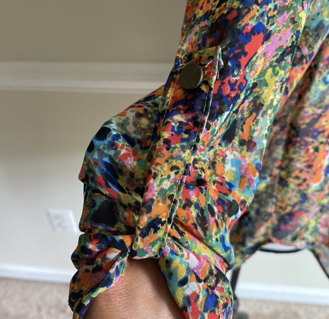 Other MULTI COLOR PAINT SPLATTER SEMI SHEER BLOUSE Size S Size S / US 4 / IT 40 - 3 Thumbnail