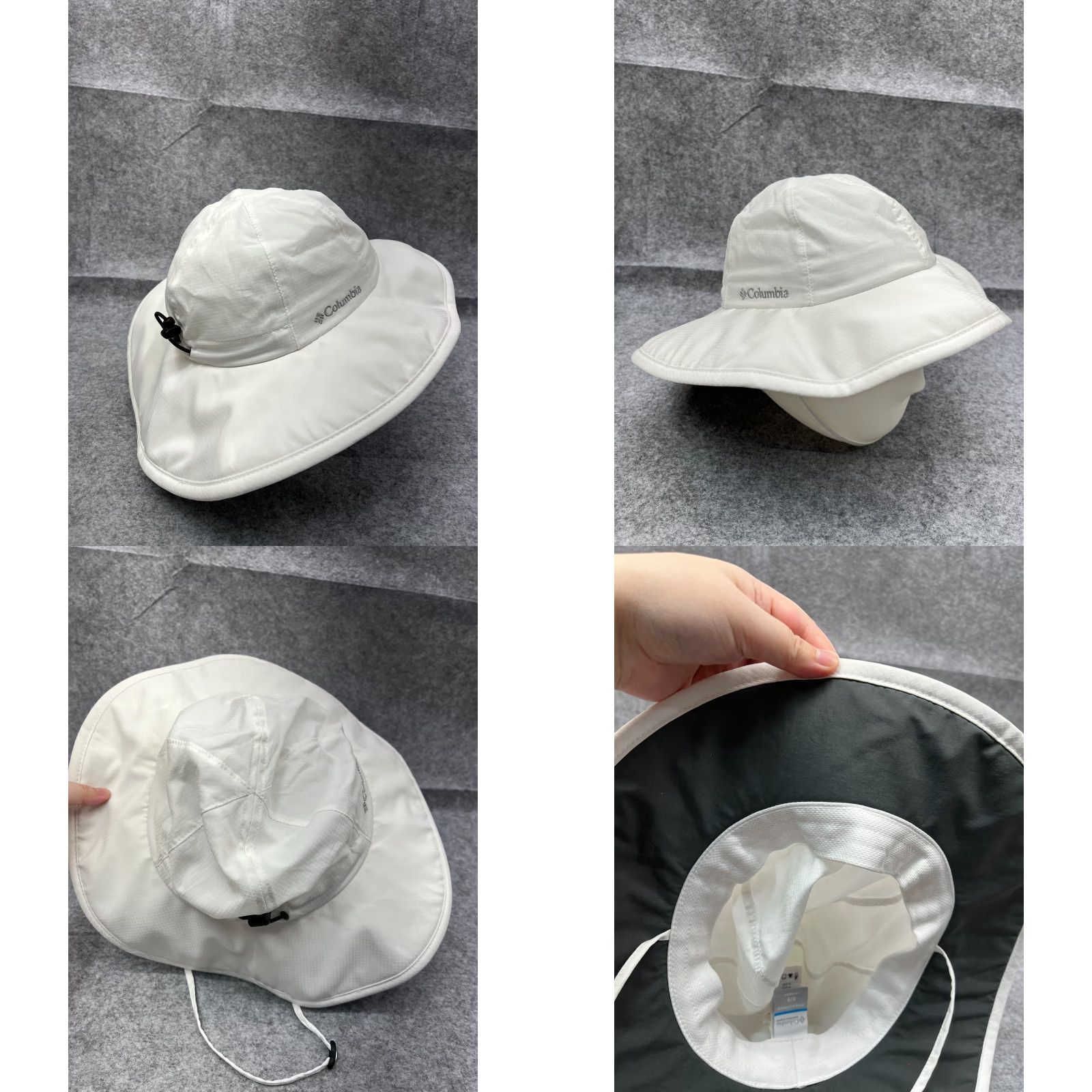 Vintage Columbia Sun Bucket Hat Women One Size White Nylon Polyester Lined Camp Outdoor Size ONE SIZE - 8 Thumbnail