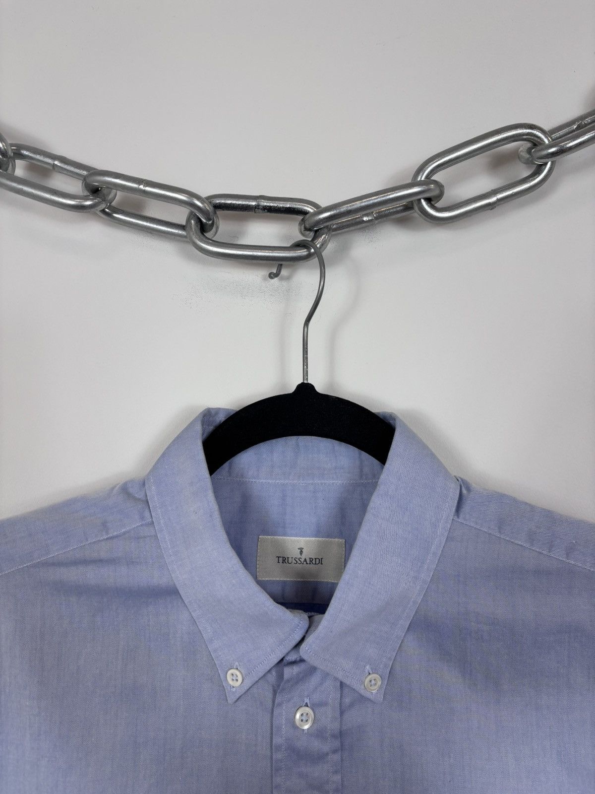 Trussardi Trussardi Vintage Men’s Light Blue Short Sleeve Shirt Size US M / EU 48-50 / 2 - 3 Thumbnail
