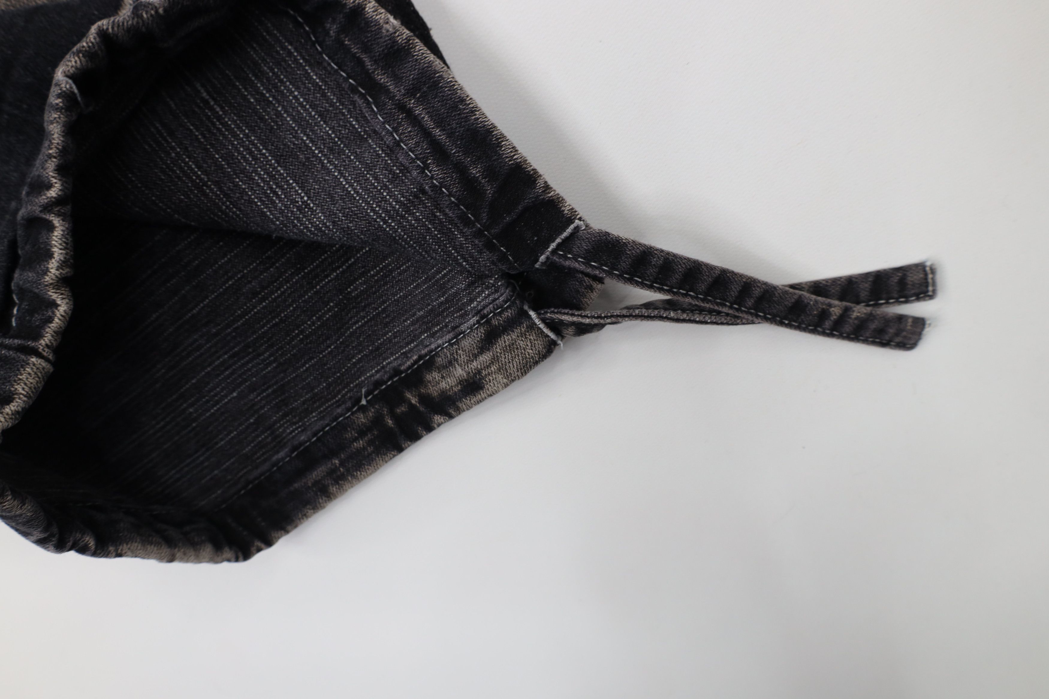 Vintage Vintage 90s Y2K Streetwear Tie Cuff Capris Denim Jeans Black Size US 42 / EU 58 - 5 Thumbnail