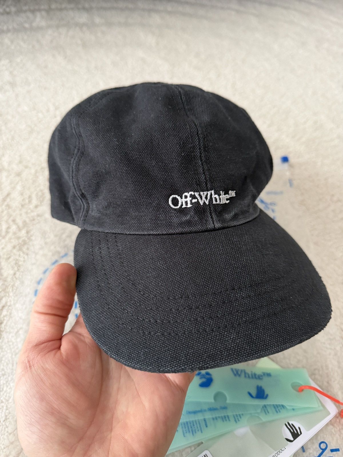 Off-White Off White Baseball Cap in Washed Black Size ONE SIZE - 10 Thumbnail