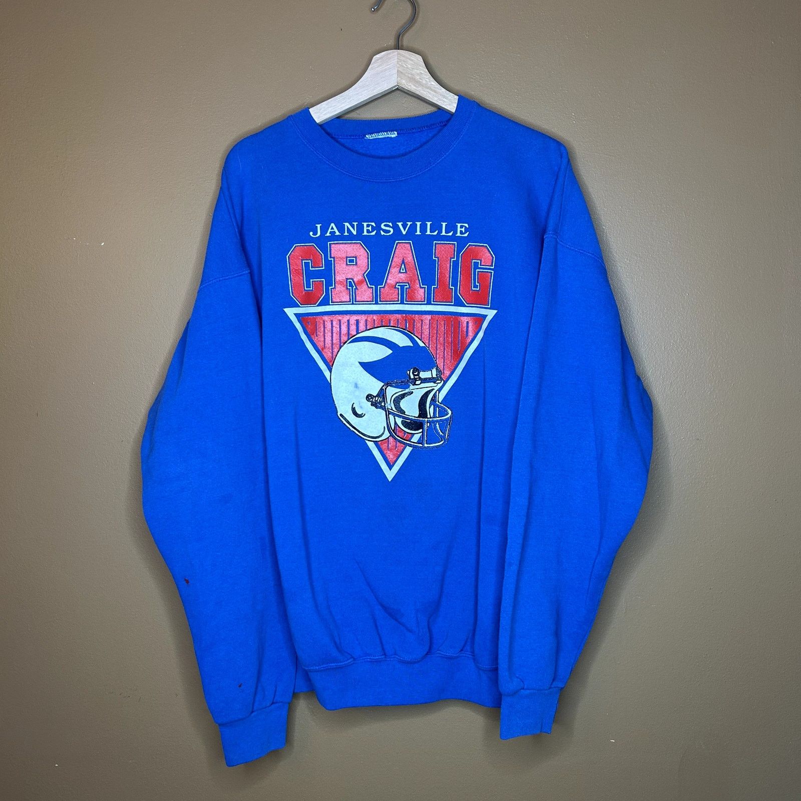 Fruit Of The Loom × Vintage Vintage 90s Football Helmet Crewneck Janesville Craig Size US XL / EU 56 / 4 - 1 Thumbnail