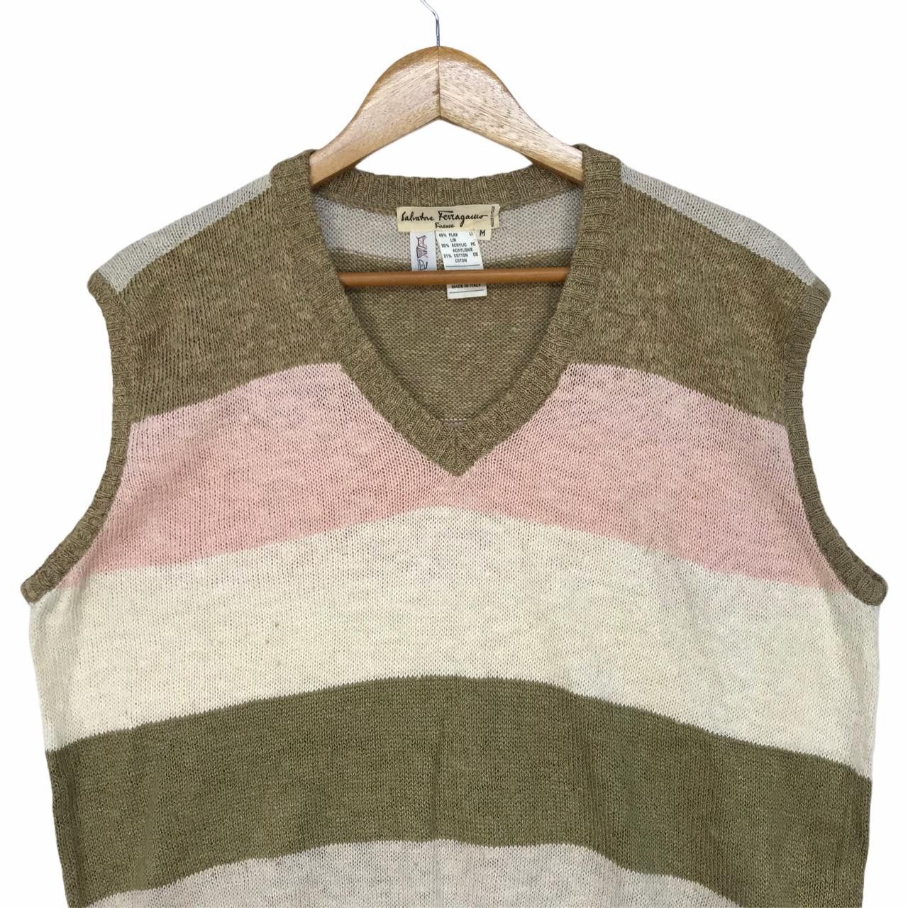 Salvatore Ferragamo Vintage SALVATORE FERRAGAMO FIRENZE Striped Sleeveless Size US M / EU 48-50 / 2 - 2 Thumbnail