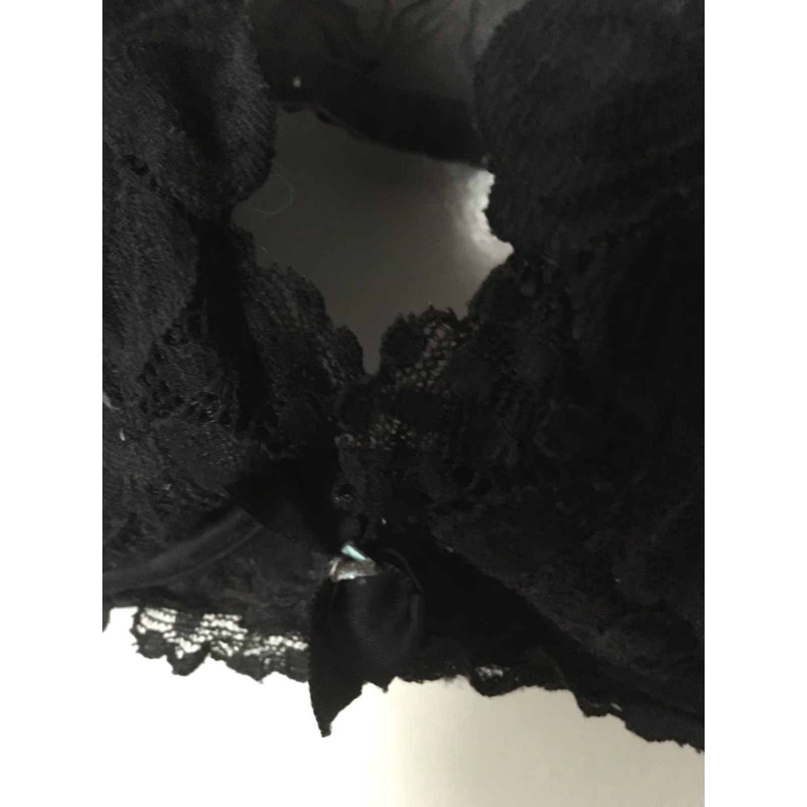 Victoria's Secret Victoria's Secret Black Lace Front Clasp Bra 34A Padded Underwire Demis, Lace, Underwire, Hook & Eye, 34 Band, Victoria's Secret Women Bra Size ONE SIZE - 3 Thumbnail
