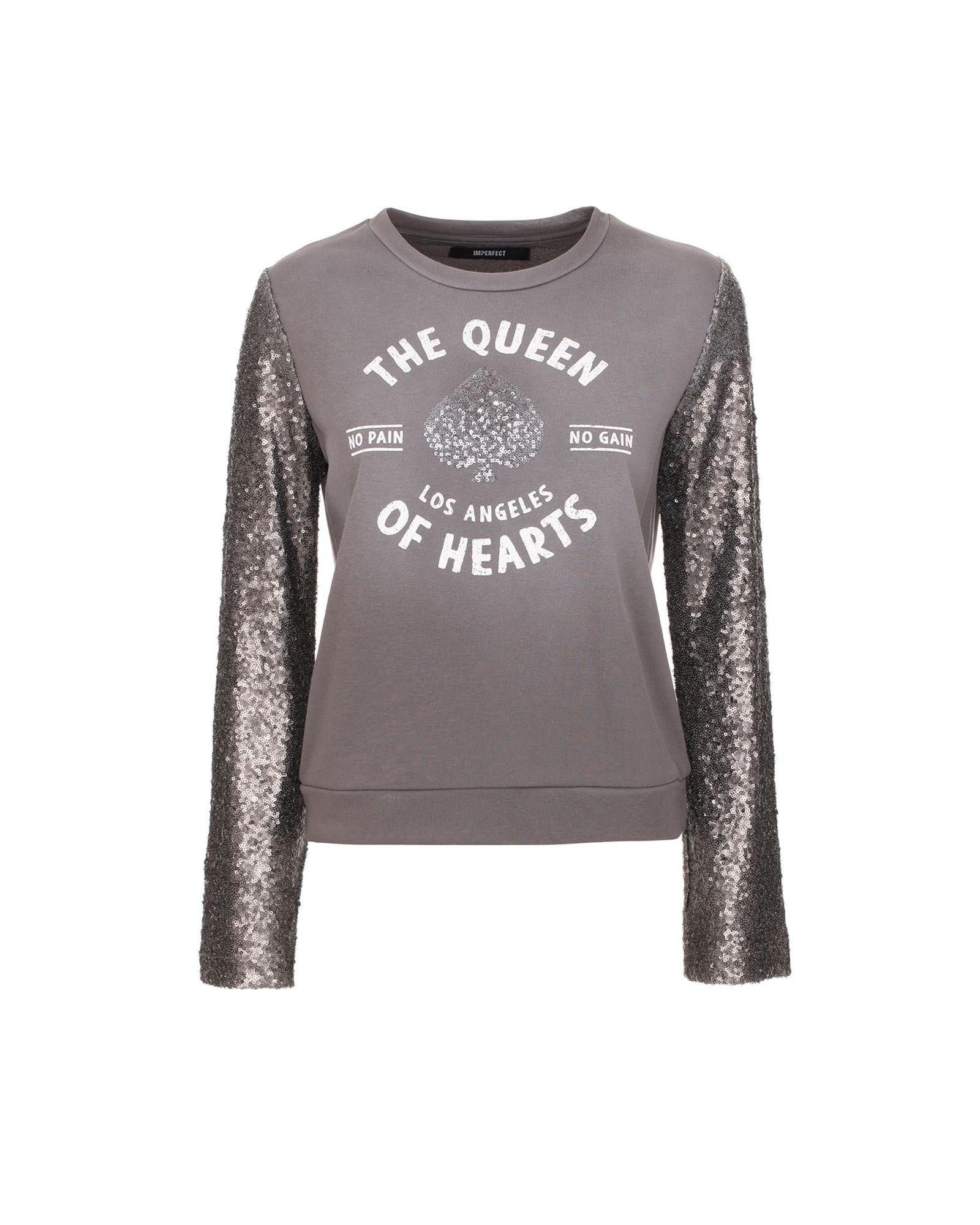 image of Imperfects Cotton Crewneck Sweater in Grey, Women's (Size Medium)