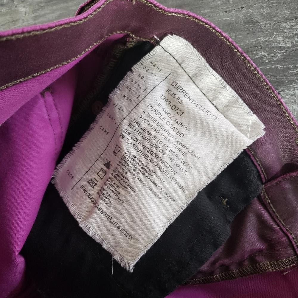 Current/Elliot Purple Coated Current|Elliott The Ankle Skinny Jean Size 26" / US 2 / IT 38 - 4 Thumbnail