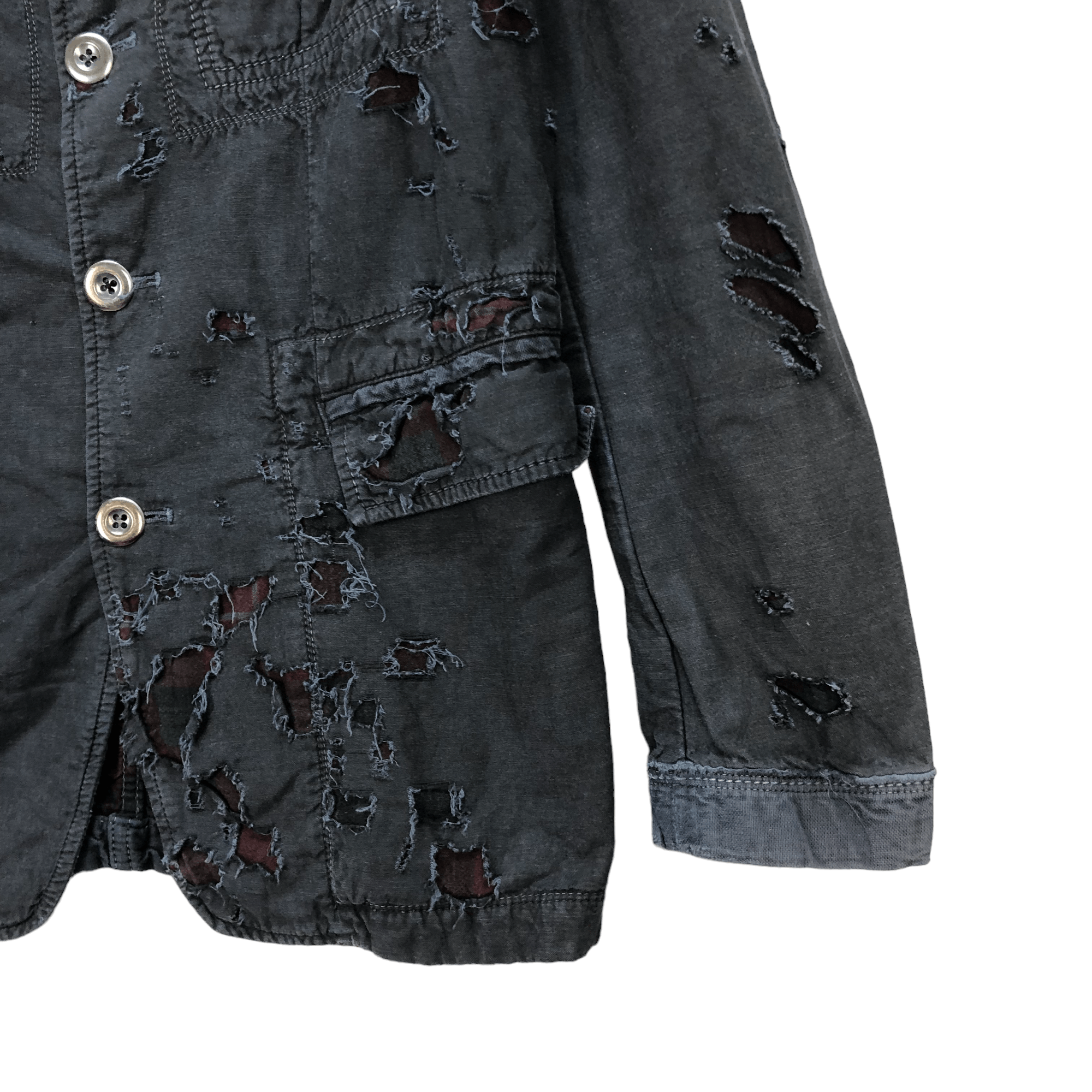 Marithe + Francois Girbaud 🔥MFG TRASHED DISTRESSED DESIGN JACKET #5761-205 Size US M / EU 48-50 / 2 - 7 Thumbnail