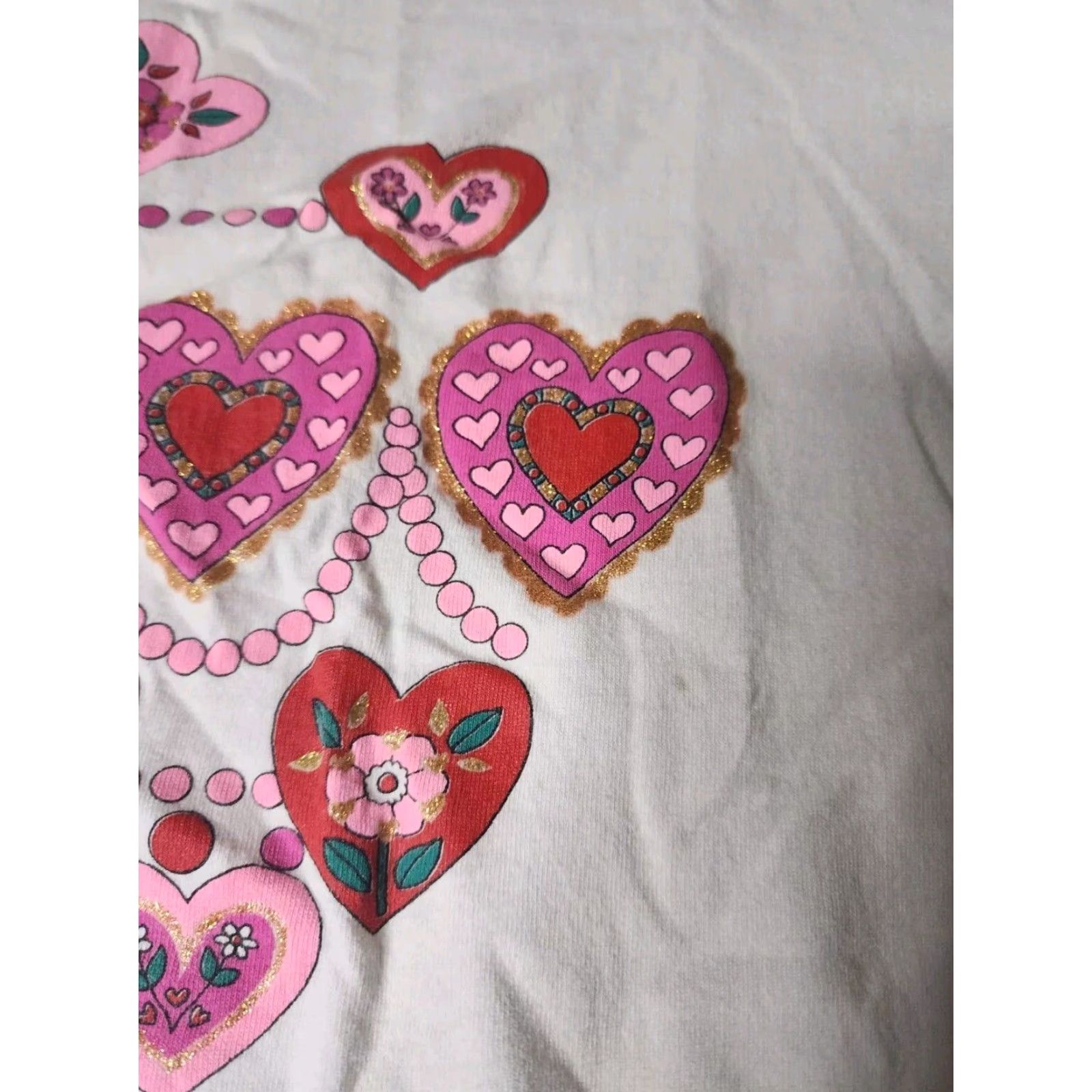 Vintage VINTAGE MBC Quilted Heart Grandma Short Sleeve T Shirt Adult XL Ivory Size US XL / EU 56 / 4 - 5 Thumbnail