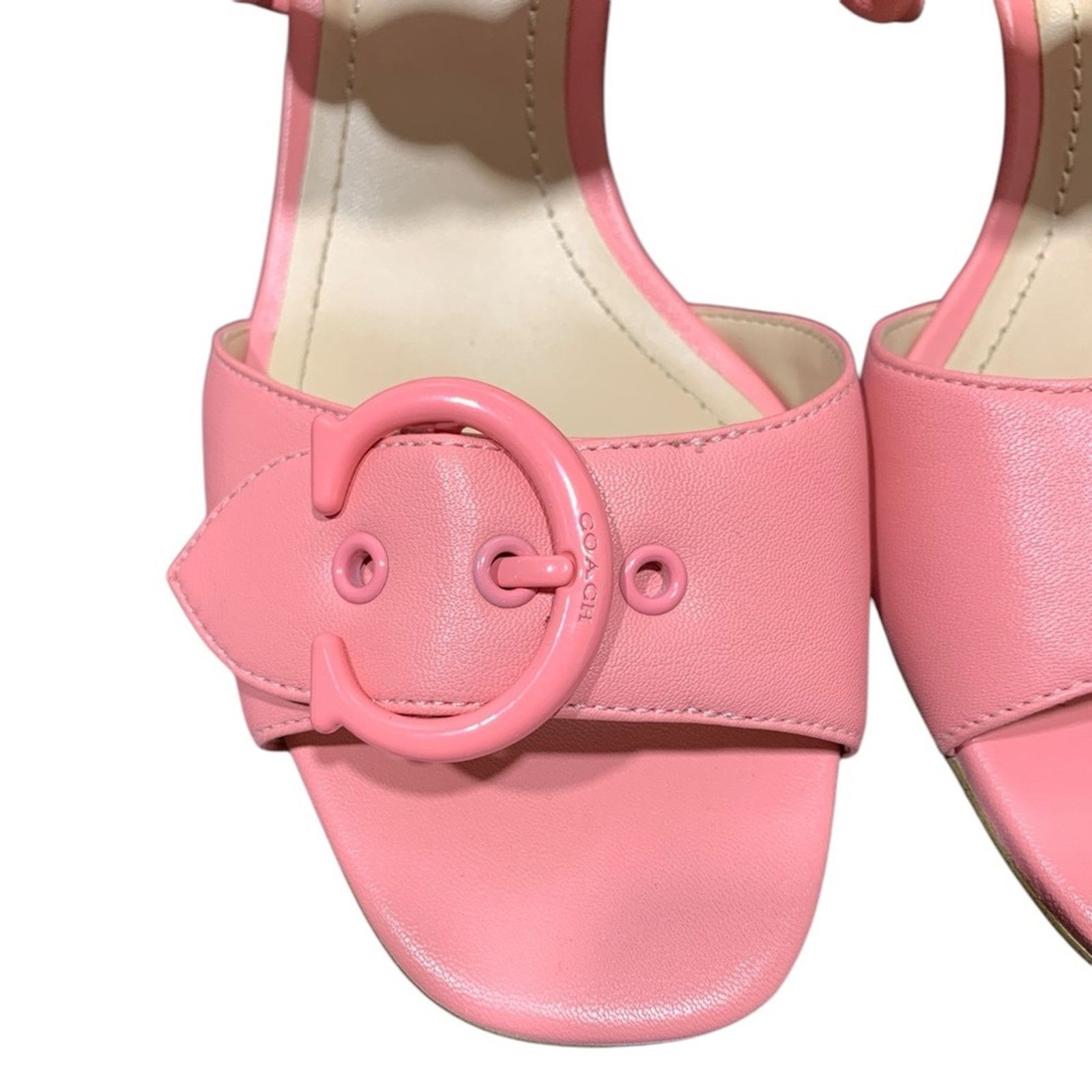 Coach Coach Womens Mollie Pink Leather Slip On Heel Sandals SZ 7 Size US 7 / IT 37 - 4 Thumbnail