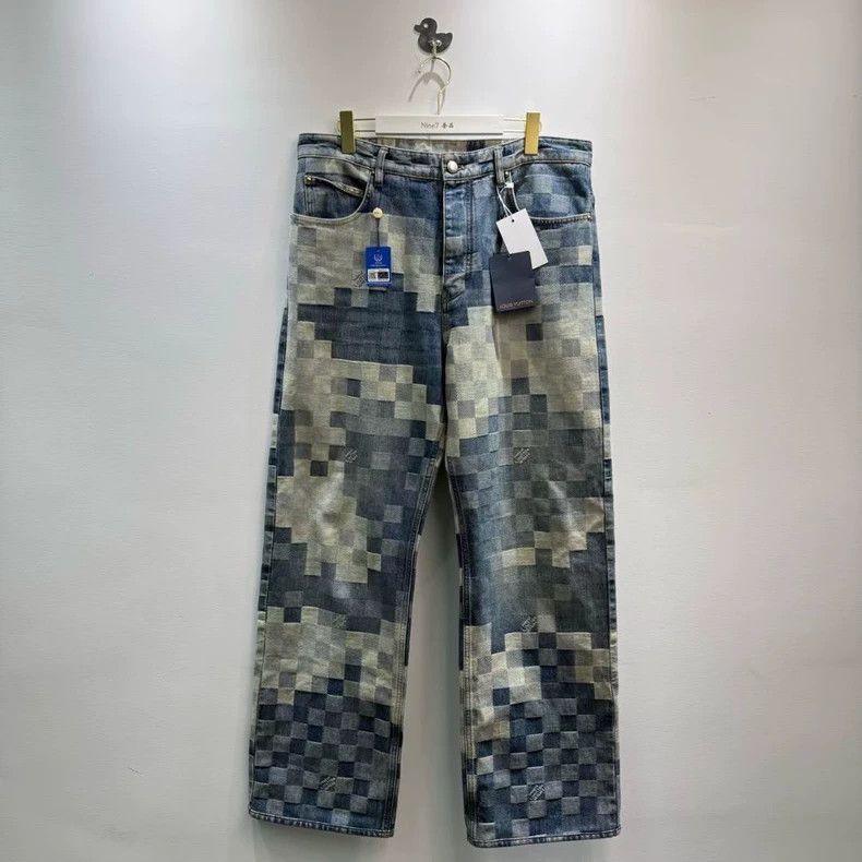 Louis Vuitton LV x Pharrell Checkerboard Denim Jeans - dmc Size US 34 / EU 50 - 1 Thumbnail