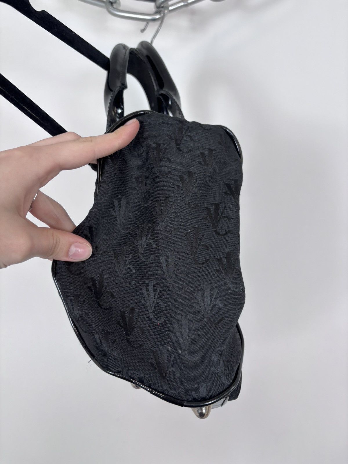 Versace Jeans Couture Versace Jeans Couture Black VJC Monogram Tote Handle Bag Size ONE SIZE - 12 Thumbnail