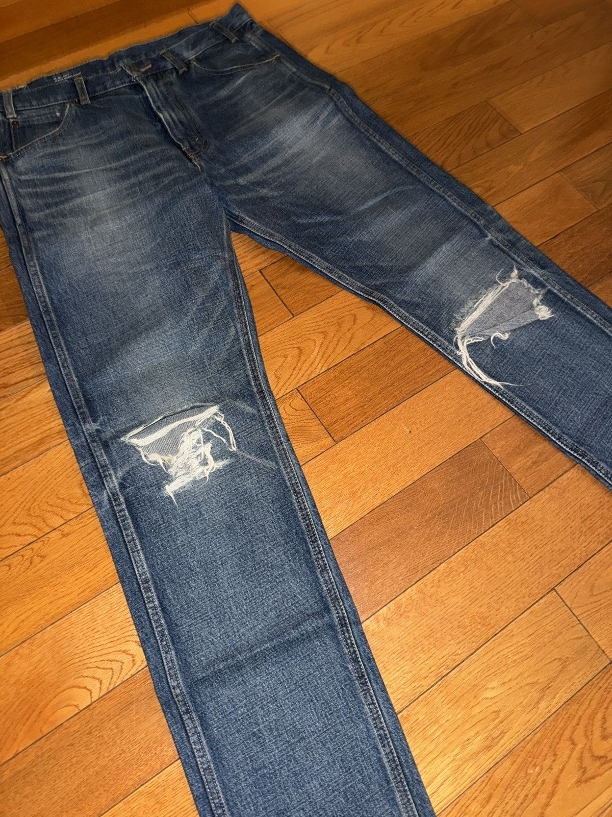 Celine CELINE Hedi Slimane M_SL_003 Blow Out Union Denim Size 33 Size US 33 - 4 Thumbnail