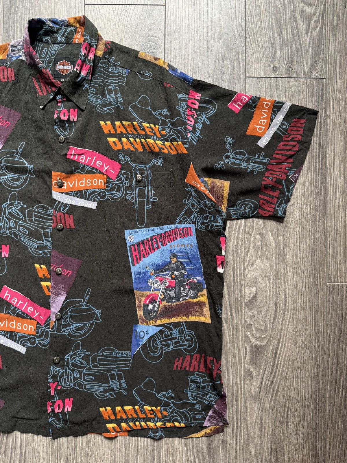 Harley Davidson Harley Davidson Bikers 90’s Hawaiian Shirt CRAZY VINTAGE Size US XL / EU 56 / 4 - 3 Thumbnail