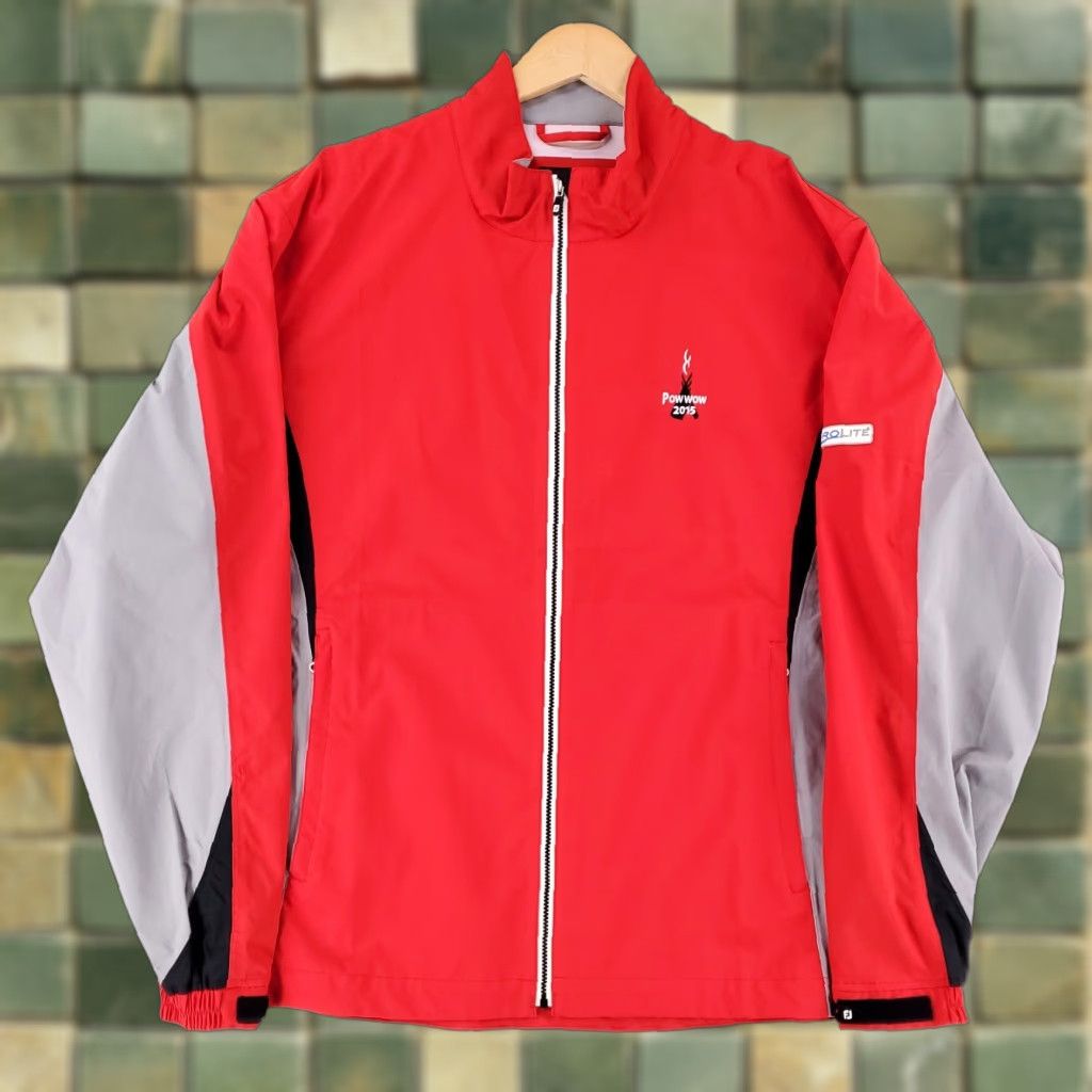 Footjoy FootJoy Dryjoys Hydrolite Full Zip Jacket Red Grey Performance Golf Mens L Size US L / EU 52-54 / 3 - 1 Thumbnail