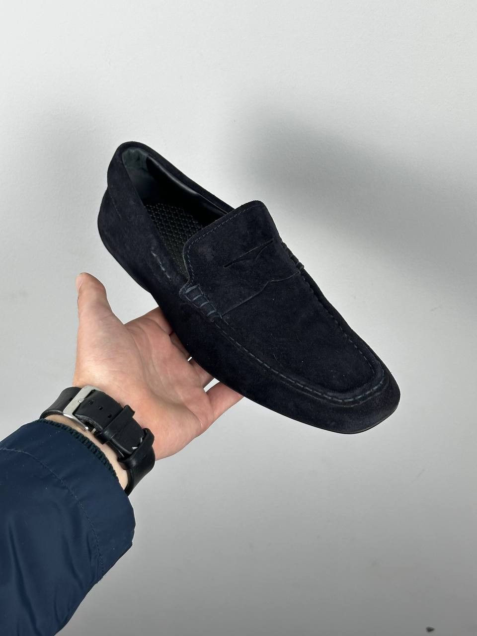 Tod's Tods Luxury Navy Suede Iconic Moccasin Loafers Size US 7 / EU 40 - 3 Thumbnail