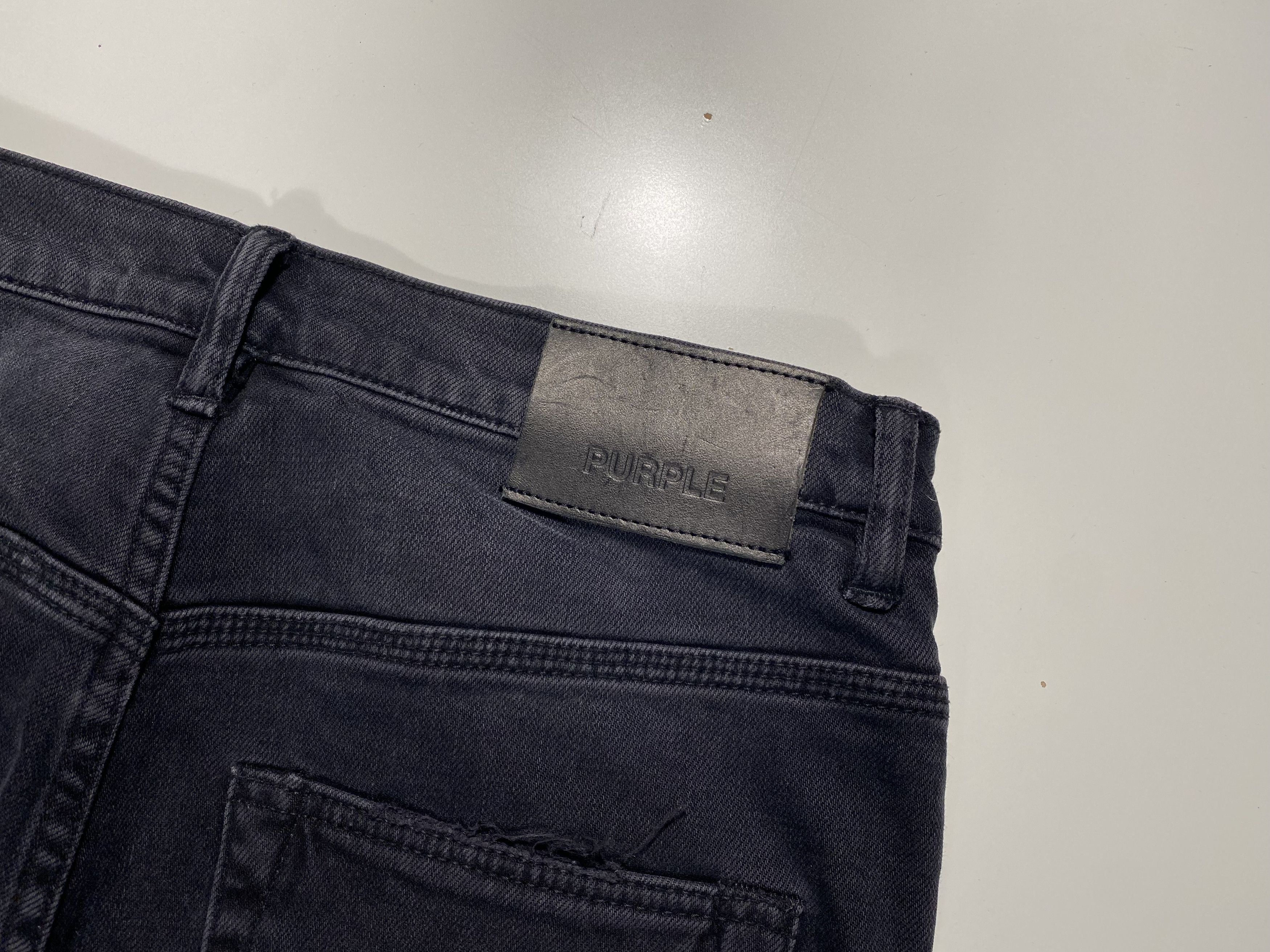 Purple Brand Purple Brand P002-29 Slim Black Blowout Repair Jeans 29x32 Size US 29 - 9 Thumbnail