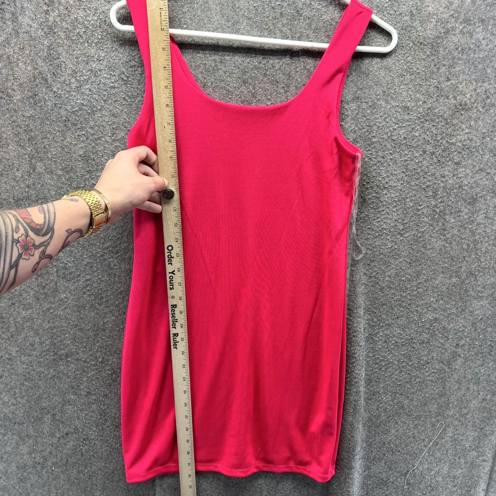 Vintage A New Day Dress Womens XS Pink Ribbed Knit Scoop Neck Tank Mini Bodycon Casual Size XS / US 0-2 / IT 36-38 - 4 Thumbnail
