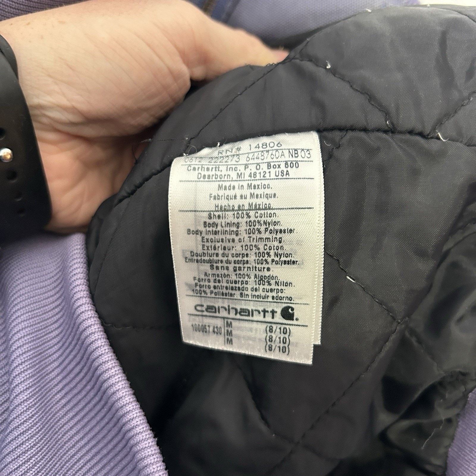 Carhartt Carhartt Quilt-Lined Hooded Active Jacket “Periwinkle” Size M / US 6-8 / IT 42-44 - 10 Thumbnail