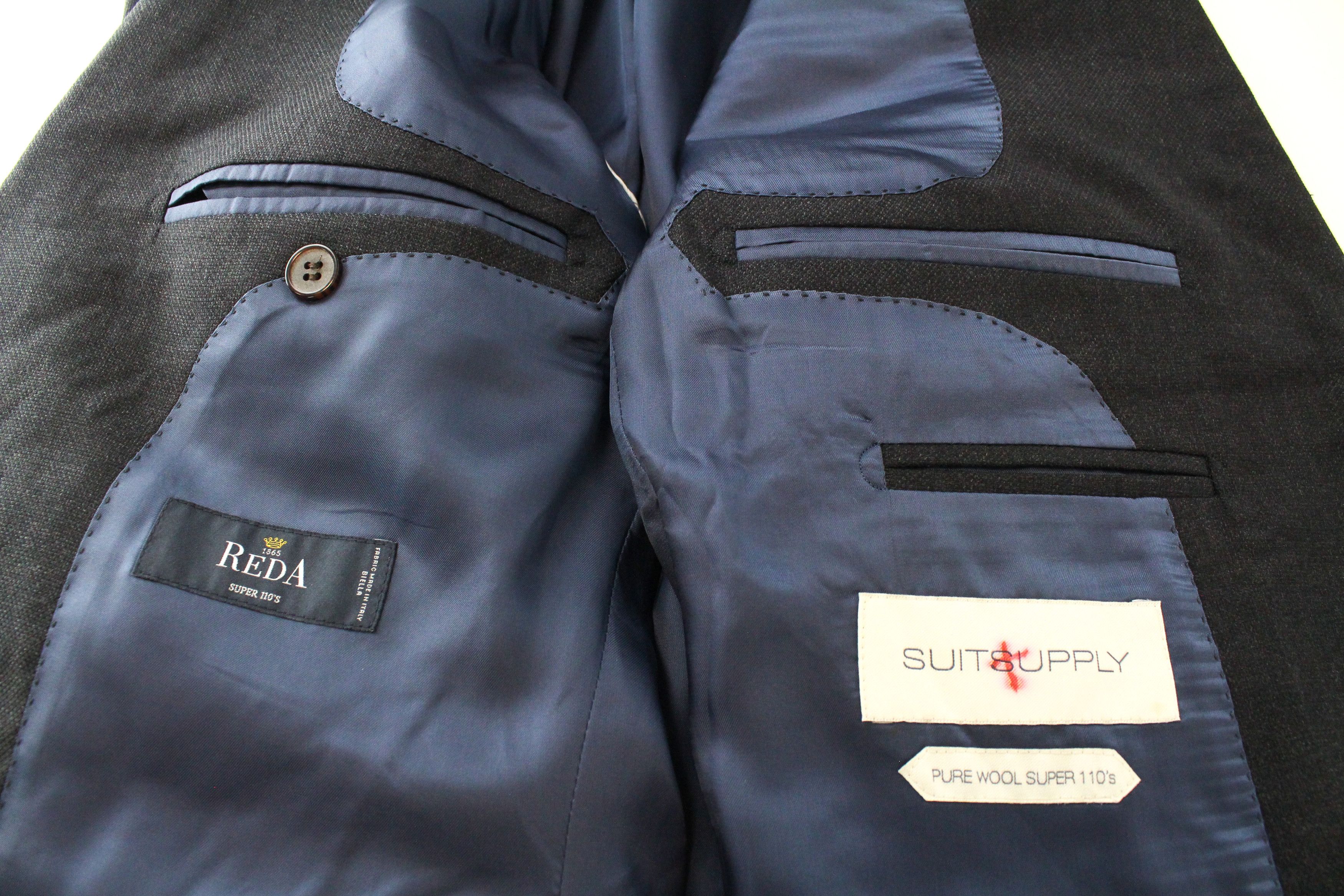 Suitsupply LAZIO UK44S Wool Super 110's Grey Slim Blazer 60223 Size 44S - 5 Thumbnail